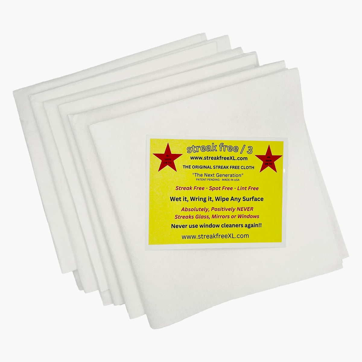 Mikrofaser-Reinigungstuch „Bekannt aus dem TV“ 6er-Pack – 40,6 x 40,6 cm fusselfreie Tücher für Glas, Fenster & Autos – Mikrofasertücher für streifenfreie Reinigung & Glanz – Wiederverwendbare Putztücher – Nur mit Wasser verwenden