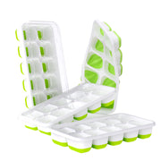 DOQAUS Ice Cube Trays 4 Pack, 40 pcs Silicone Ice Cubes Tray Maker with Spill-Resistant Removable Lid, Easy Release & Pop out, LFGB and BPA Free, Stackable Flexible, for Soup, Food, Cocktail, Coffee