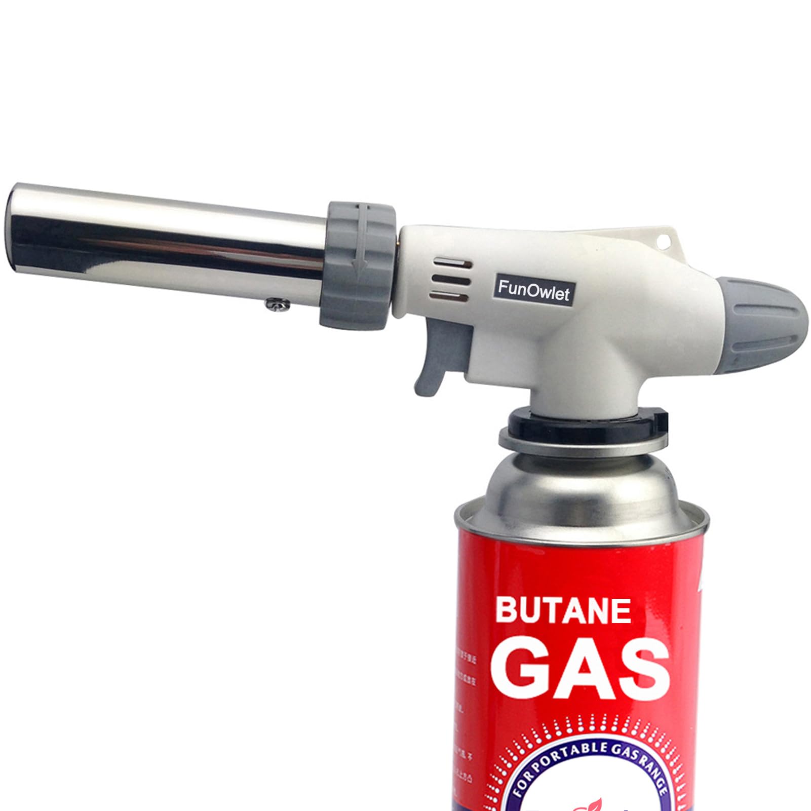 FunOwlet Butanbrenner, umgekehrte Verwendung, kulinarischer Küchenbrenner mit einstellbarer Flamme, Butangas nicht enthalten, ideal zum Kochen, für Crème brûlée, BBQ, Backen, Schmuck