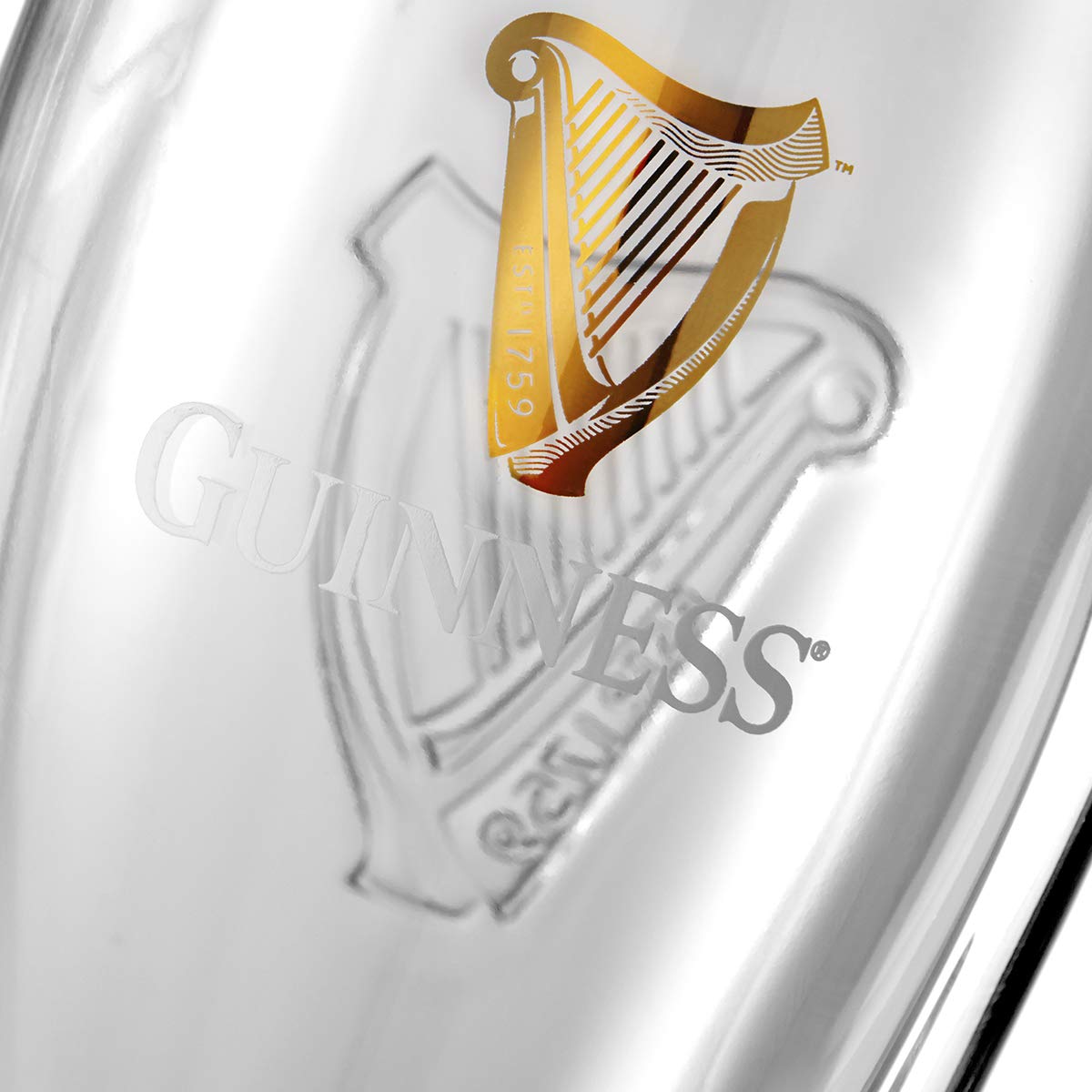 Guinness 20oz Beer Glasses Twin Pack | Certified Official Merchandise | Ideal gift for Beer Lovers