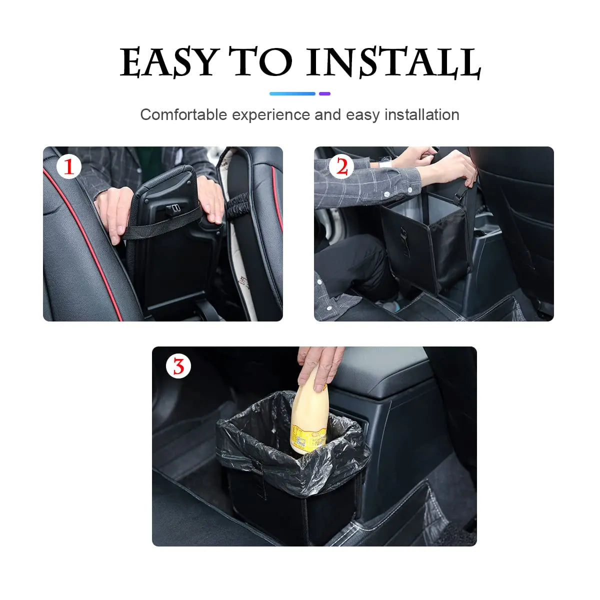 Foldable Trash Can, Hanging Waterproof Leakproof Storage Bag with Large Capacity, Car Interior Accessories (Large)