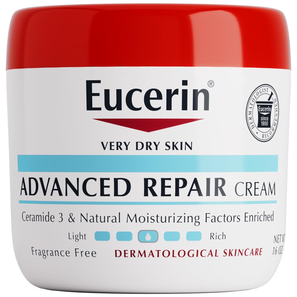 Eucerin Advanced Repair Körpercreme für sehr trockene Haut, parfümfreie tägliche Feuchtigkeitspflege, 454-g-Tiegel