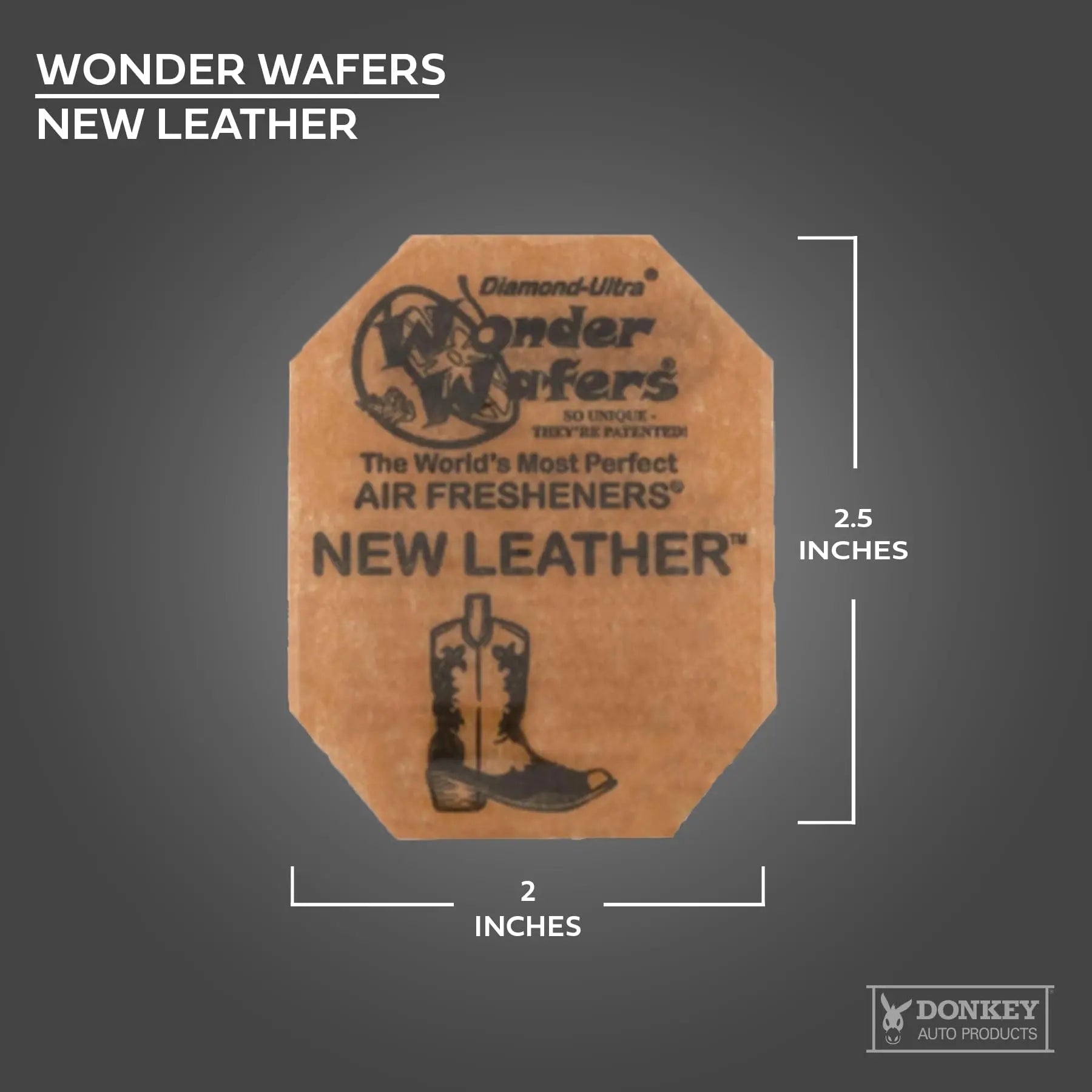 Wonder Wafers - Diamond-Ultra Scented Car Air Fresheners - Individually Wrapped (15 Per Pack) (New Leather)