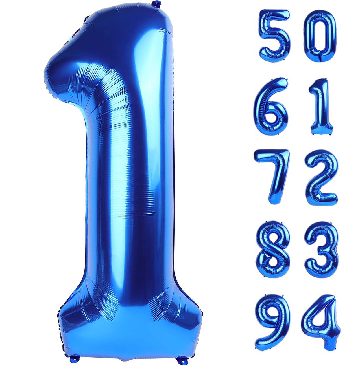 40 Zoll Marineblau 1 Ballon zum ersten Geburtstag, blauer Einser 1. Zahlenballon Geburtstagsdekorationen für Jungen Mann Kleinkind Baby, 10., 21., Riesen-Zahlenballon 1