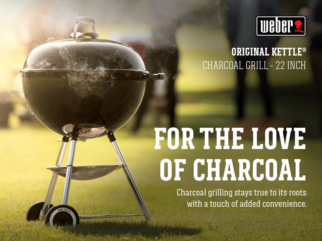 Weber Original Kettle Charcoal Grill for Outdoor Cooking and Barbecue, 22-Inch, Black