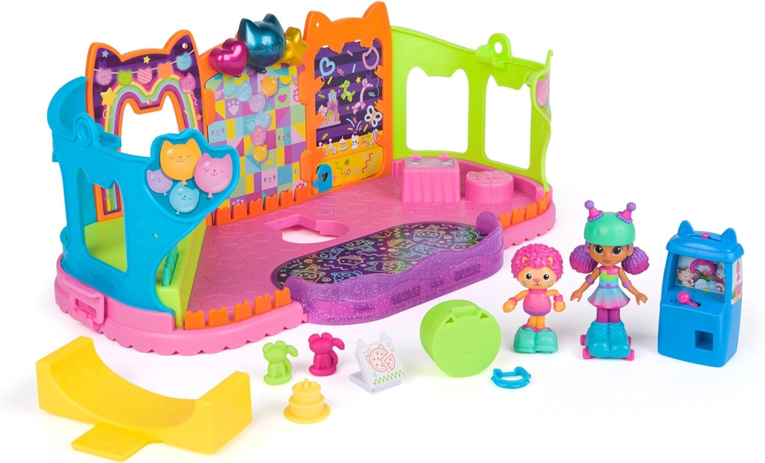 Gabby's Dollhouse, Partyraum Spielset mit exklusiven Spielfiguren, Puppenhaus-Möbeln, Zubehör und Fidget Play, Kinderspielzeug für Mädchen und Jungen ab 3 Jahren