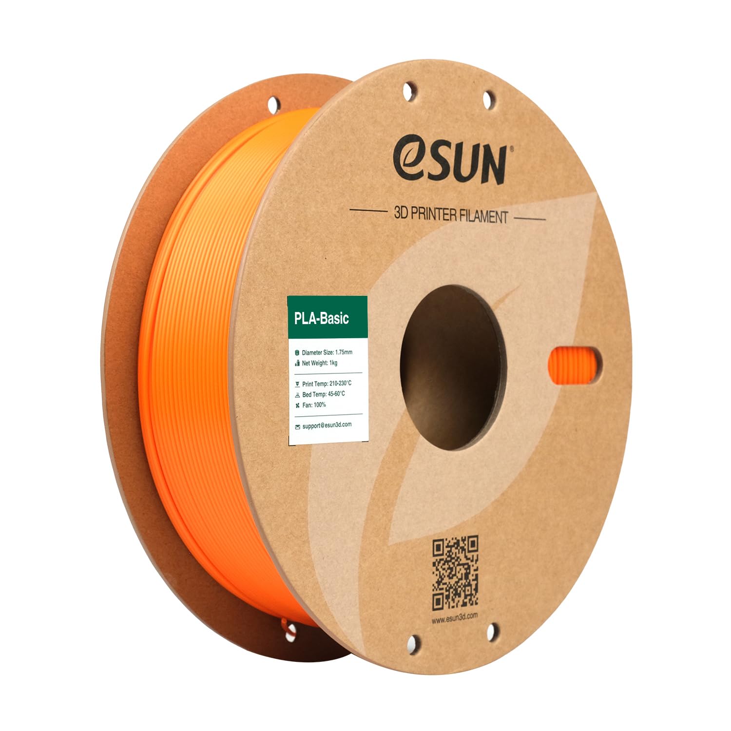 eSUN PLA Basic Filament 1,75 mm, 3D-Drucker-Filament Hochgeschwindigkeits-PLA für schnelles Drucken, 1-kg-Spule (2,2 LBS) 3D-Druck-Filament für Hochgeschwindigkeits-3D-Drucker, Orange