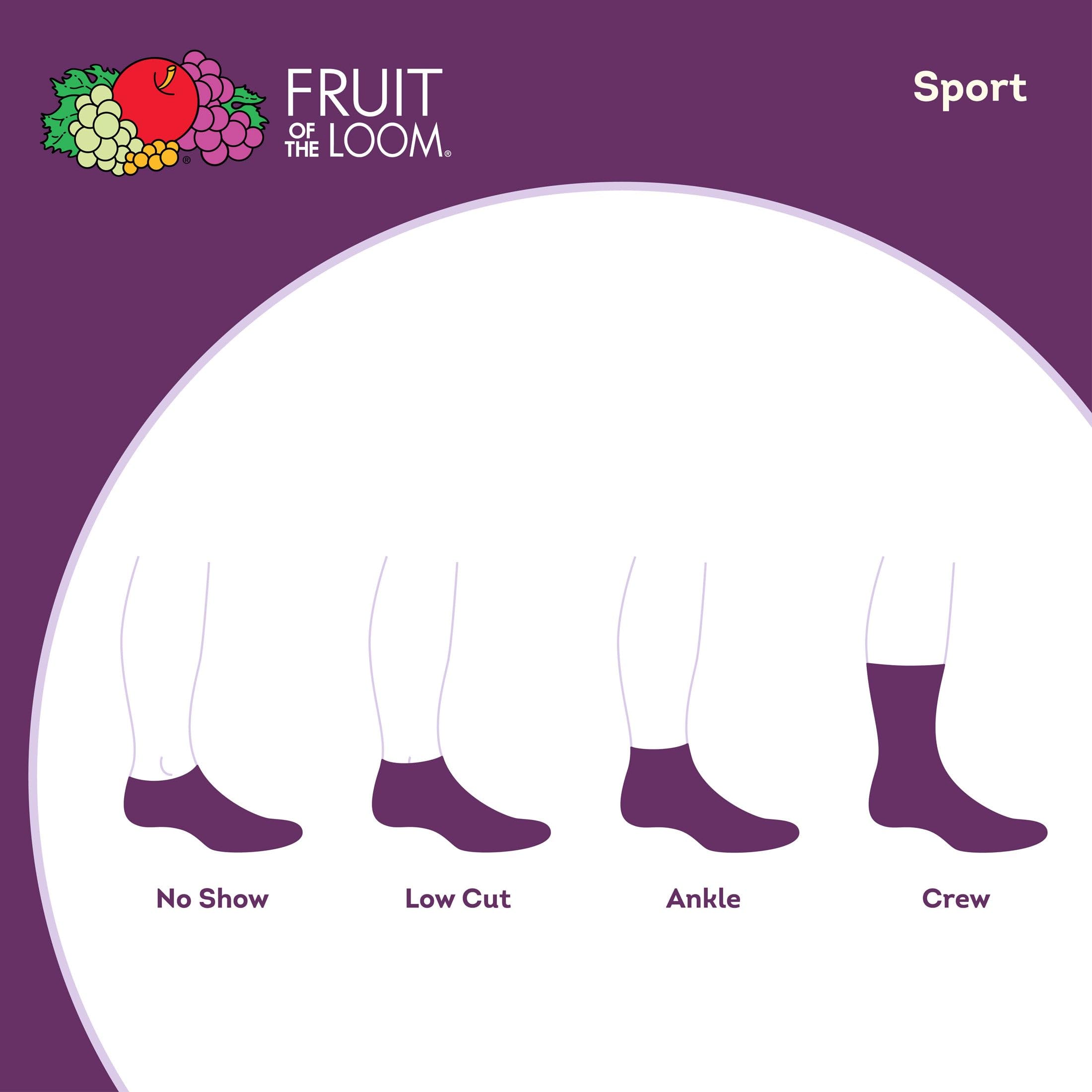 Fruit of the Loom Women Everyday Active Sport Ankle Socks (10 Pack), Black Assorted, 8-12