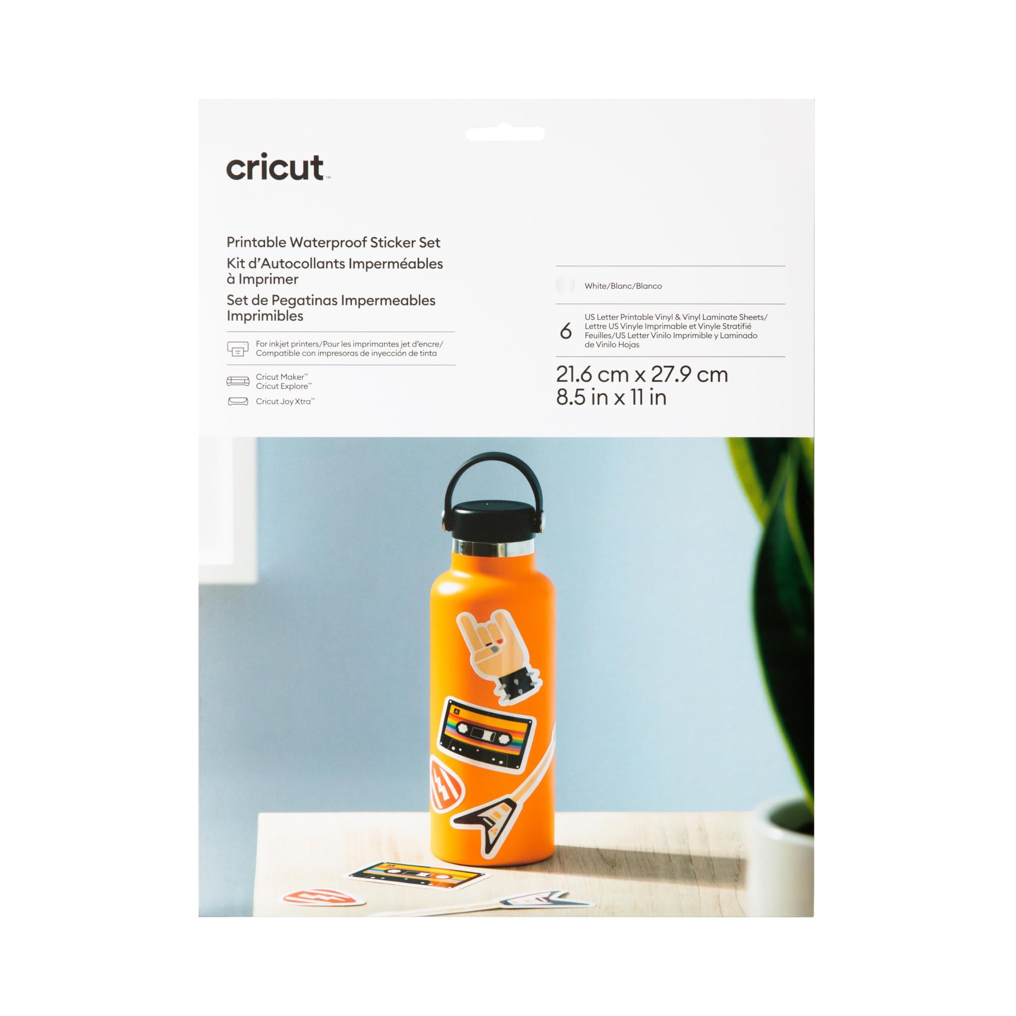 Cricut Bedruckbares wasserfestes Aufkleber-Set – Weiß