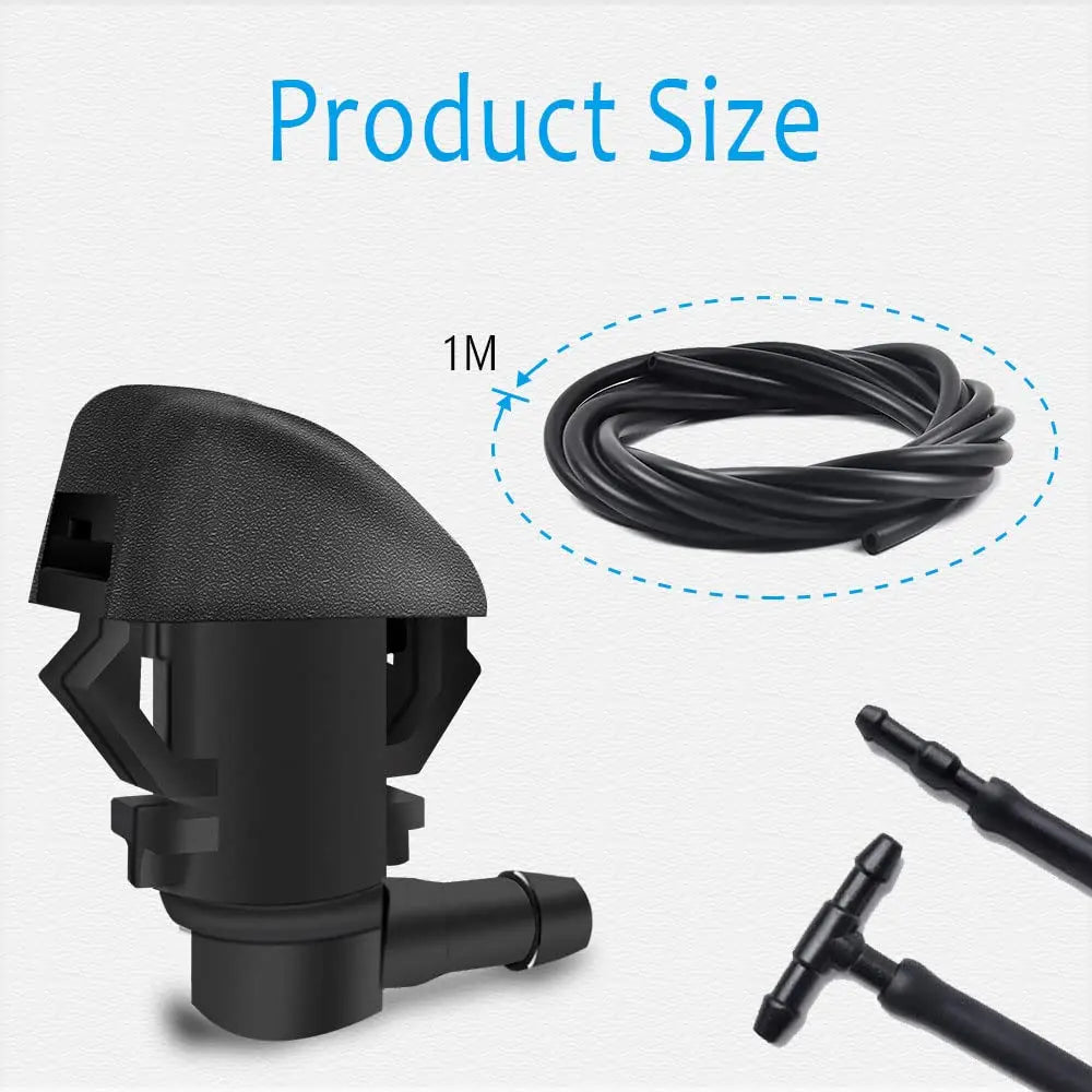 Windshield Washer Nozzles Kit, Front Windshield Spray Nozzles Wiper Spray Washer Jet and Fluid Hose with Connectors for Honda Pilot 2009-2012 2014 2015, Replaces OEM # 76810-SZA-A01ZA