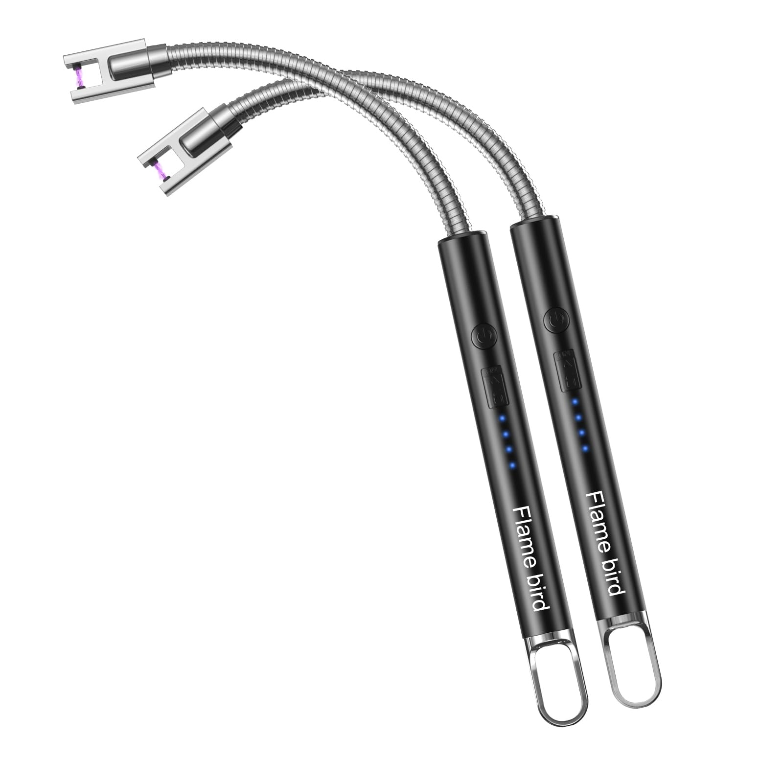 Flame Bird 2er-Pack elektrisches Kerzenfeuerzeug, flammenloser Lichtbogen, winddicht, flexibler langer Hals, USB-wiederaufladbares Feuerzeug für BBQ Grill Feuerwerk Camping. (Schwarz)