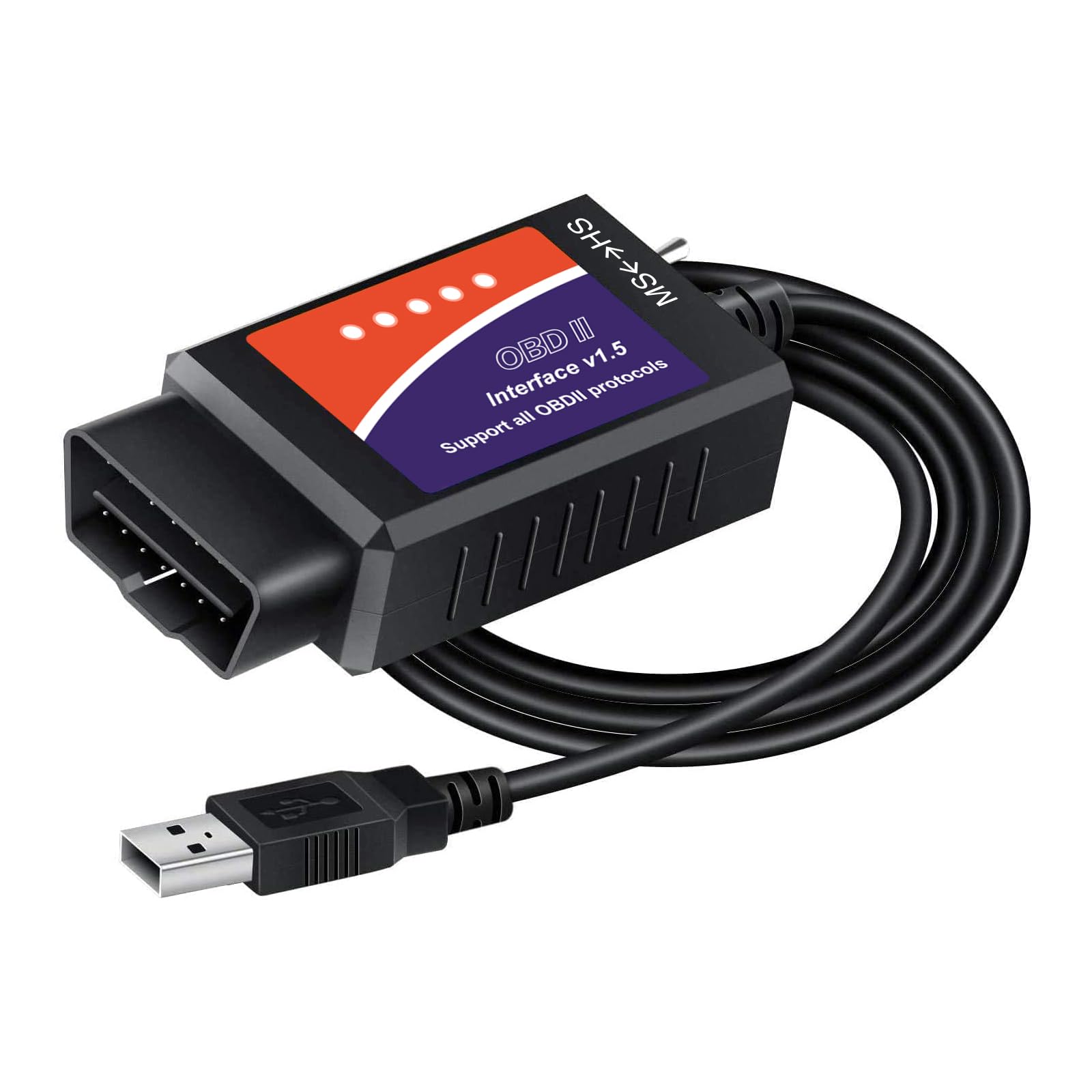 ELM327 USB Adapter OBD2 Scanner für Windows, ELMconfig FoCCCus Diagnose Scan Tool mit MS-Can/HS-Can Schalter für Ford Lincoln Mazda Mercury Serienfahrzeuge