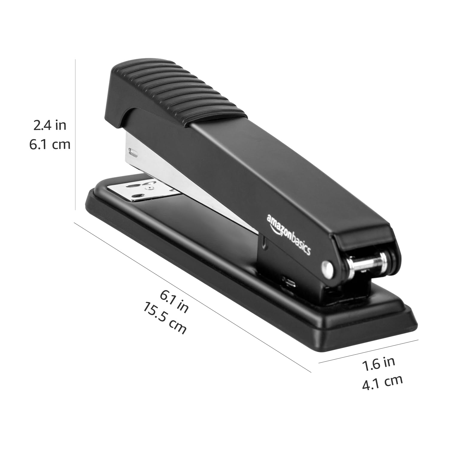 Amazon Basics Full-strip Metal Office Desktop Stapler, 20 Sheet Capacity, 3 Pack, Black