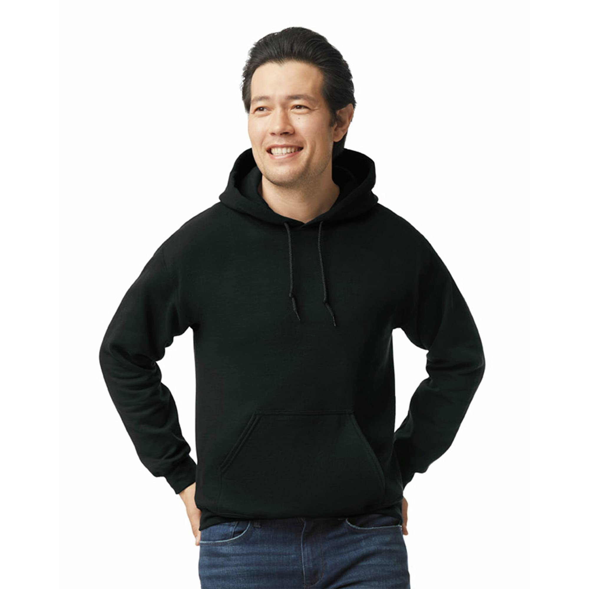 Gildan Erwachsenen Fleece Kapuzenpullover, Modell G18500, Multipack, Schwarz (1er-Pack), Größe L
