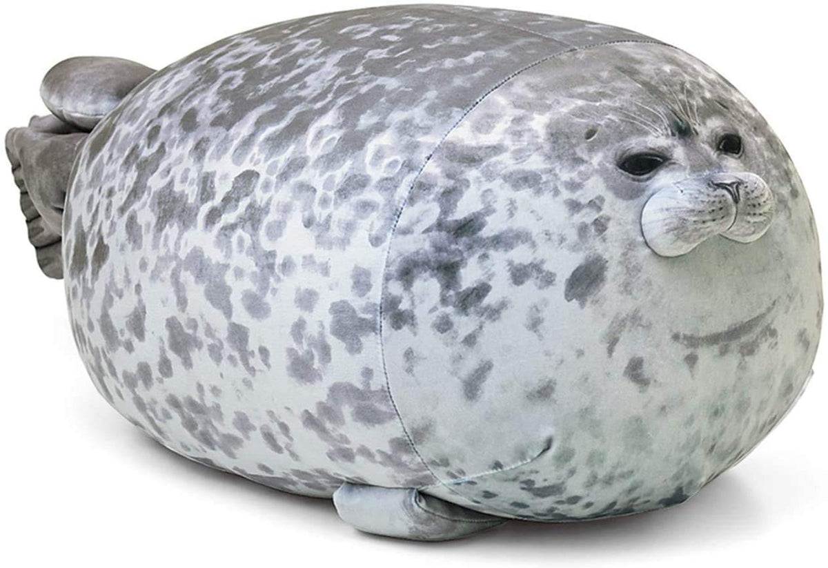 MerryXD Dicker Blob-Robbenkissen, ausgestopftes Baumwollplüschtier, niedliches Ozean-Kleintier (30 cm)