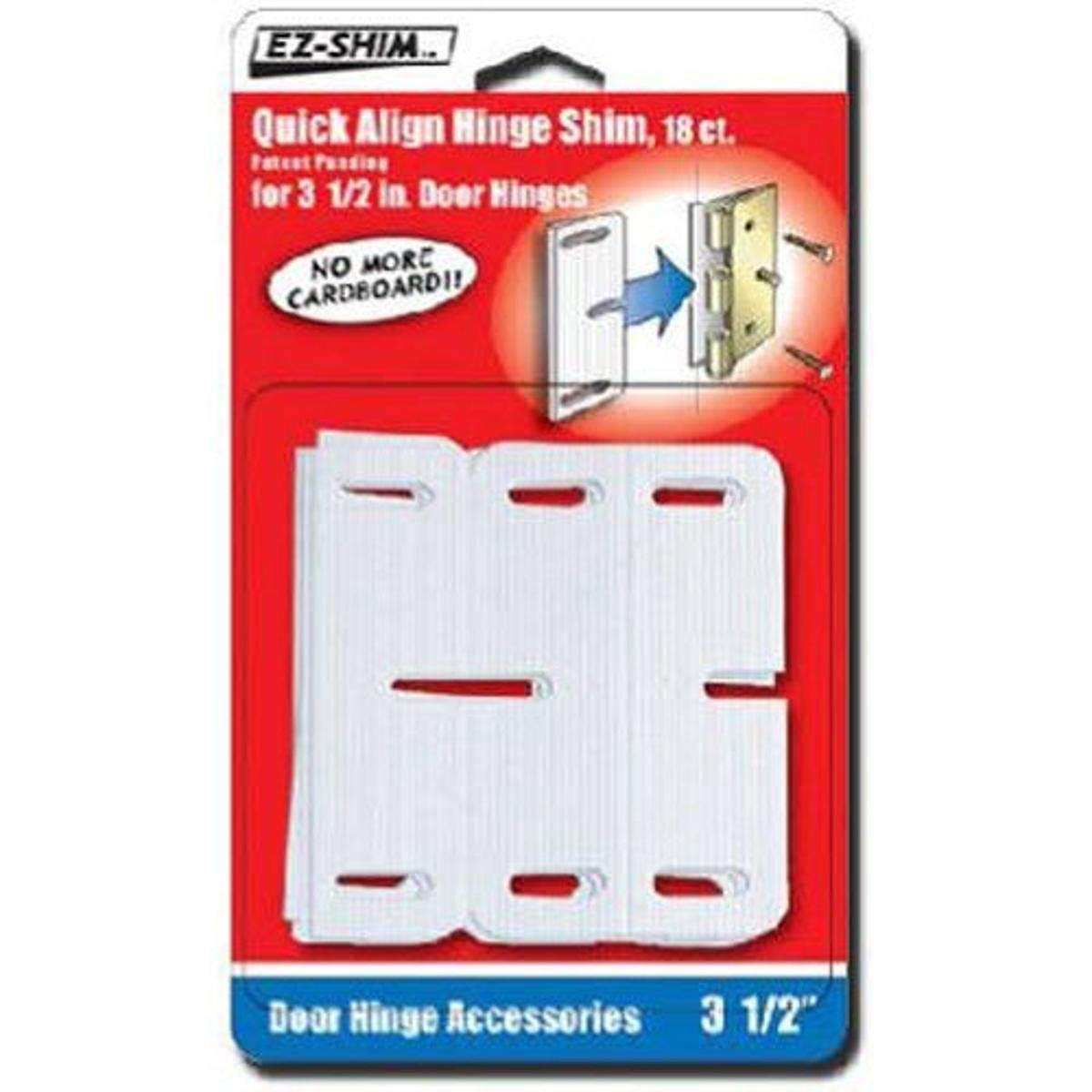 E-Z Shim EZ HS350BP فاصل مفصلات مقاس 3.5 بوصة، 18 قطعة، عبوة من 1، أبيض