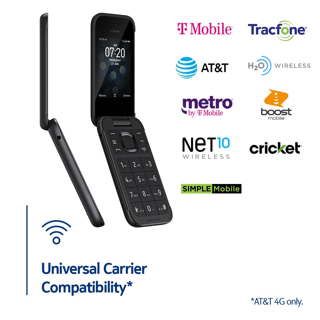 Nokia 2780 Flip | Unlocked | Universally Compatible with All Mobile Carriers | Black
