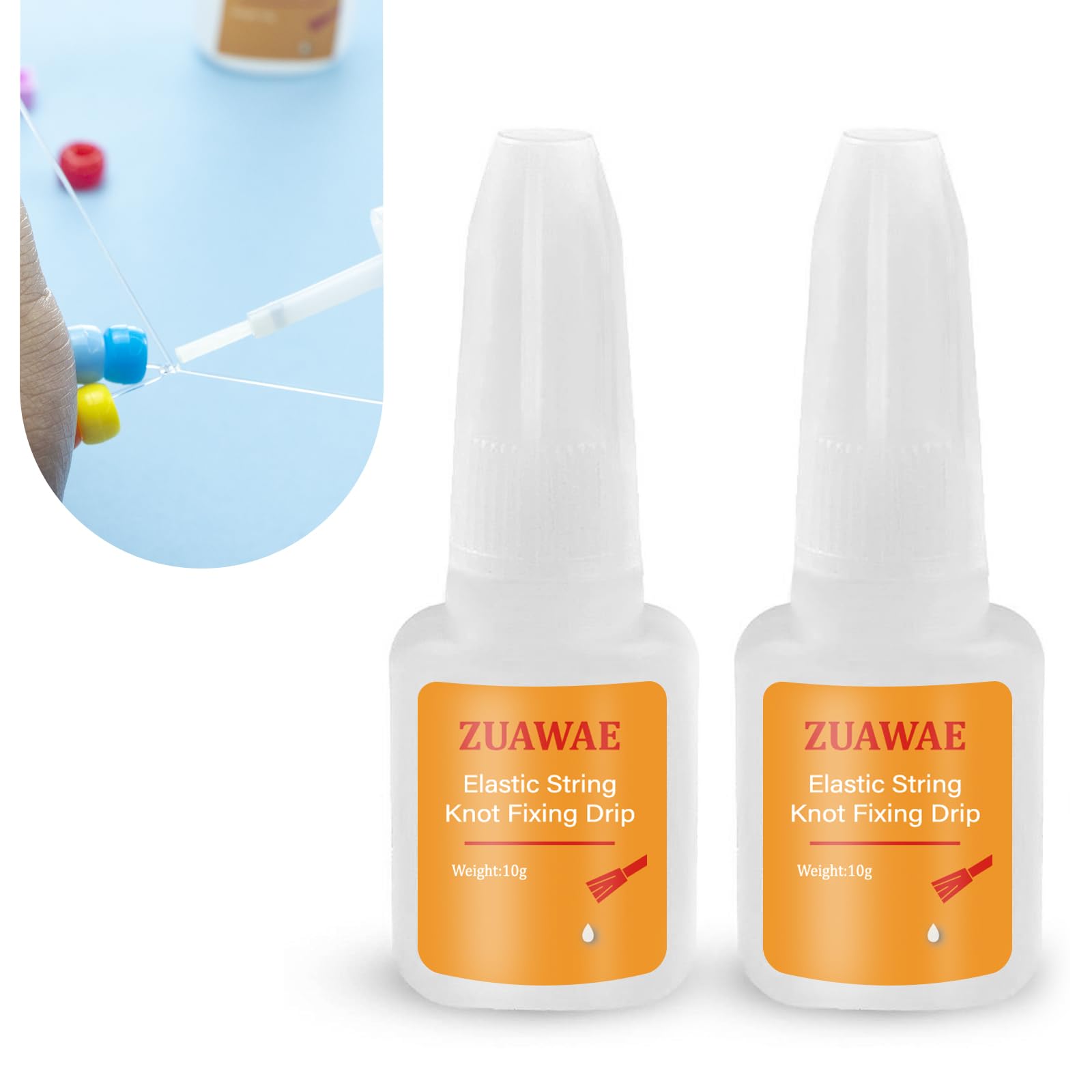 Jewelry Glue for Elastic String, Clear Craft Glue Elastic String Kont Fixing Drip, Bracelet Glues Bracelet Supplies for Rhinestones Crafts, Clay Beads, Fabric, Jewelry Making Kit