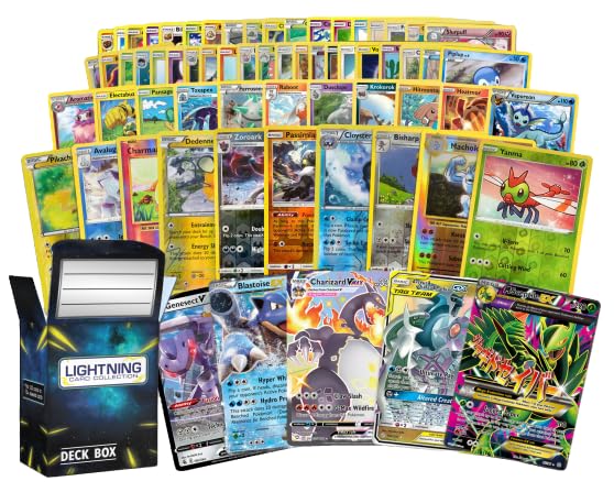 50 Pokémon Karten plus 1 ultraseltene legendäre Pokémon Karte | Bundle mit LCC Deck Box