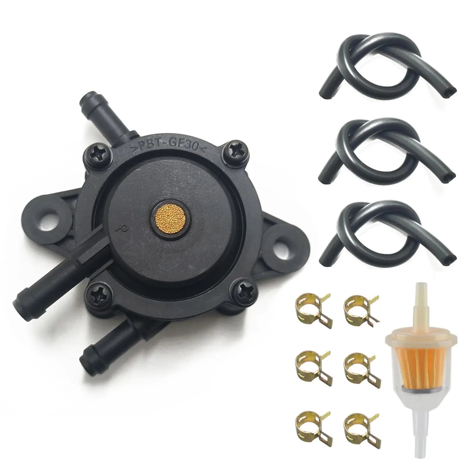 VRWEARE Fuel Pump with Filter and Oil Hose Compatible with Kohler 17HP-25HP Briggs and Stratton John Deere Kawasaki Yamaha Golf Cart Lawn Mower Cub Cadet mikuni Fuel Pump 808492 808656