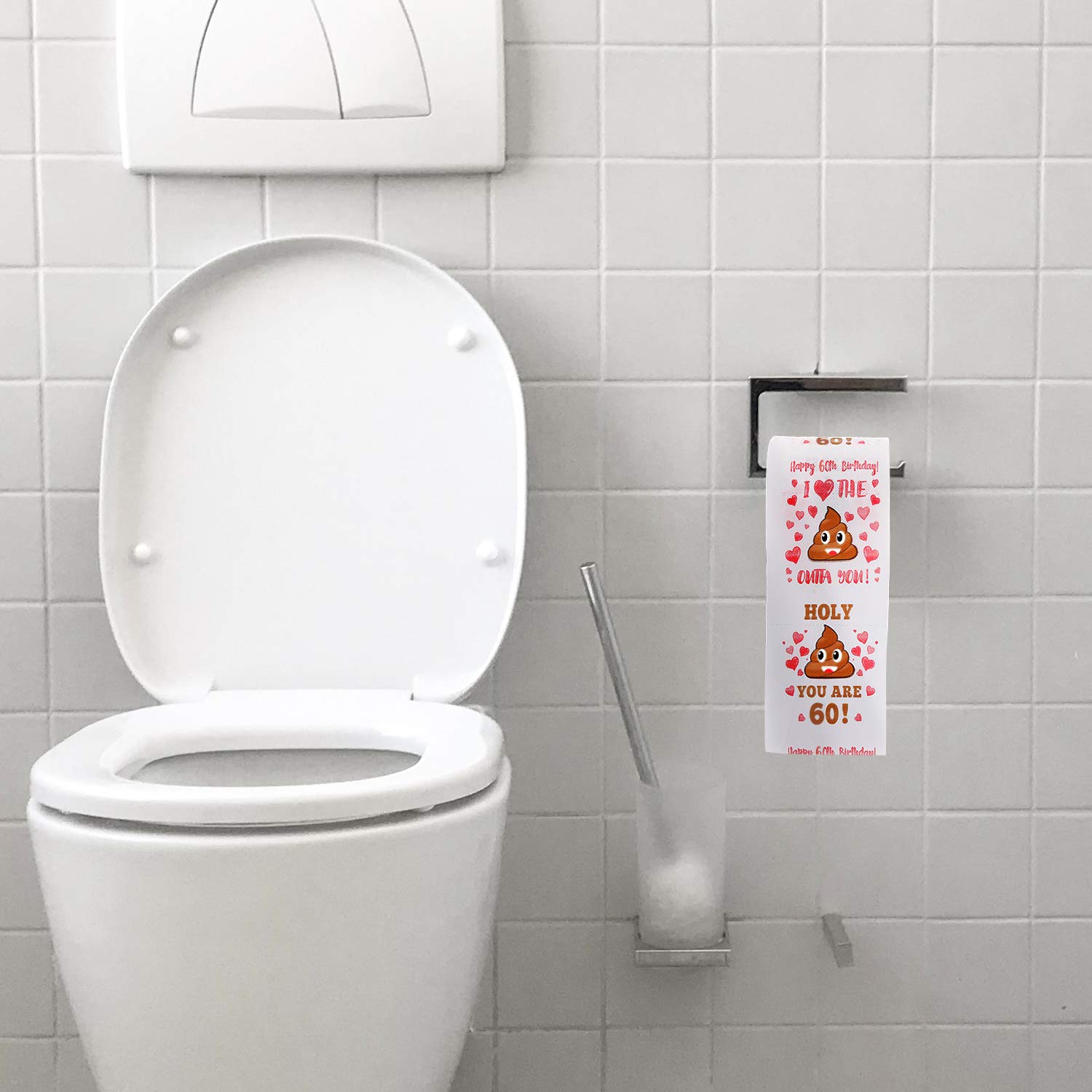 60th Birthday Gifts for Women, Men, Her, Him - Happy Prank Toilet Paper - 60th Birthday Decorations, Party Supplies Favors - 60 Years Old Funny Gag Gift Ideas, Novelty Bday Present for Friends, Family