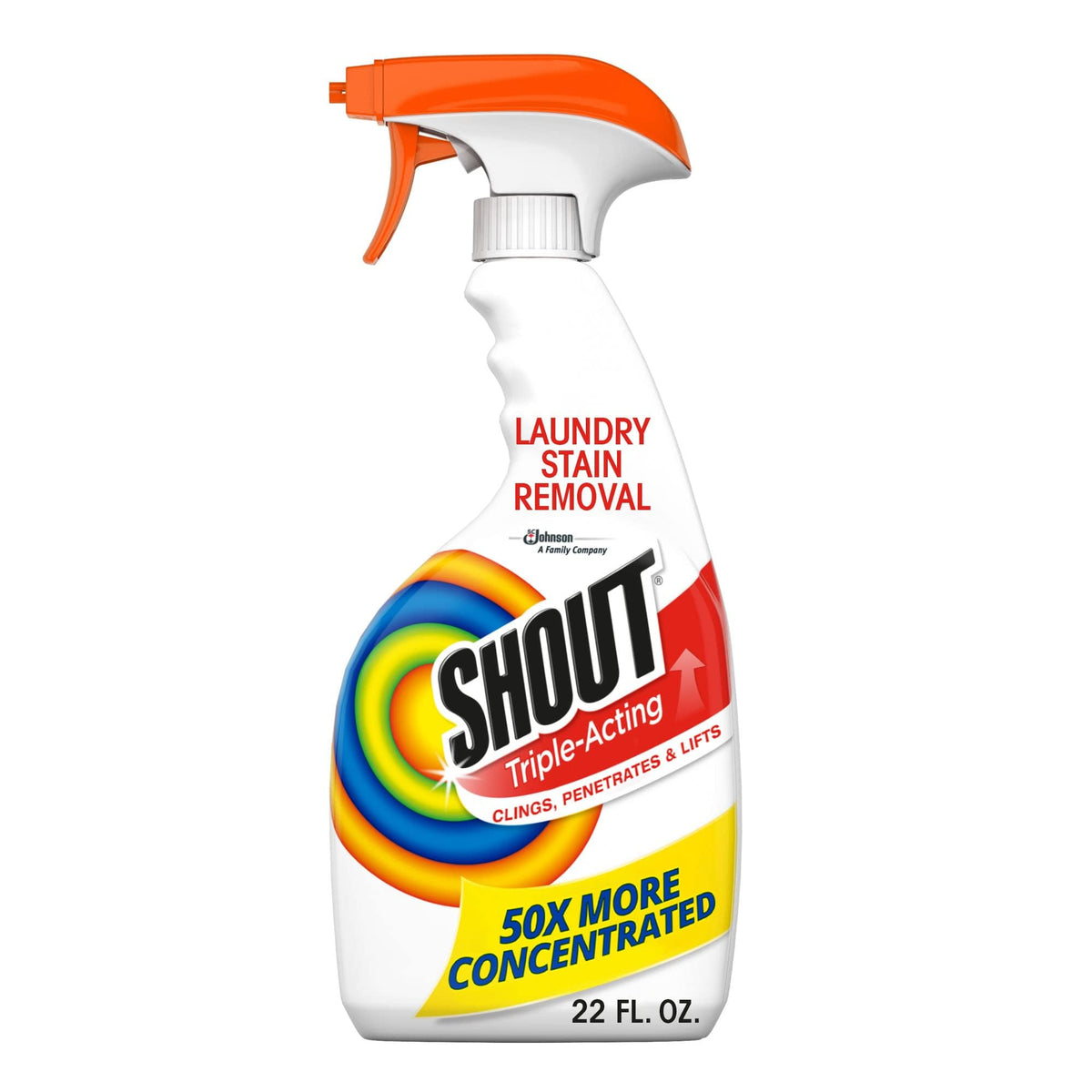 Shout Aktiv-Enzym-Wäschefleckenentferner Spray, dreifach wirkende Formel, haftet, dringt ein und löst über 100 Arten alltäglicher Flecken – Vorwaschspray 650 ml