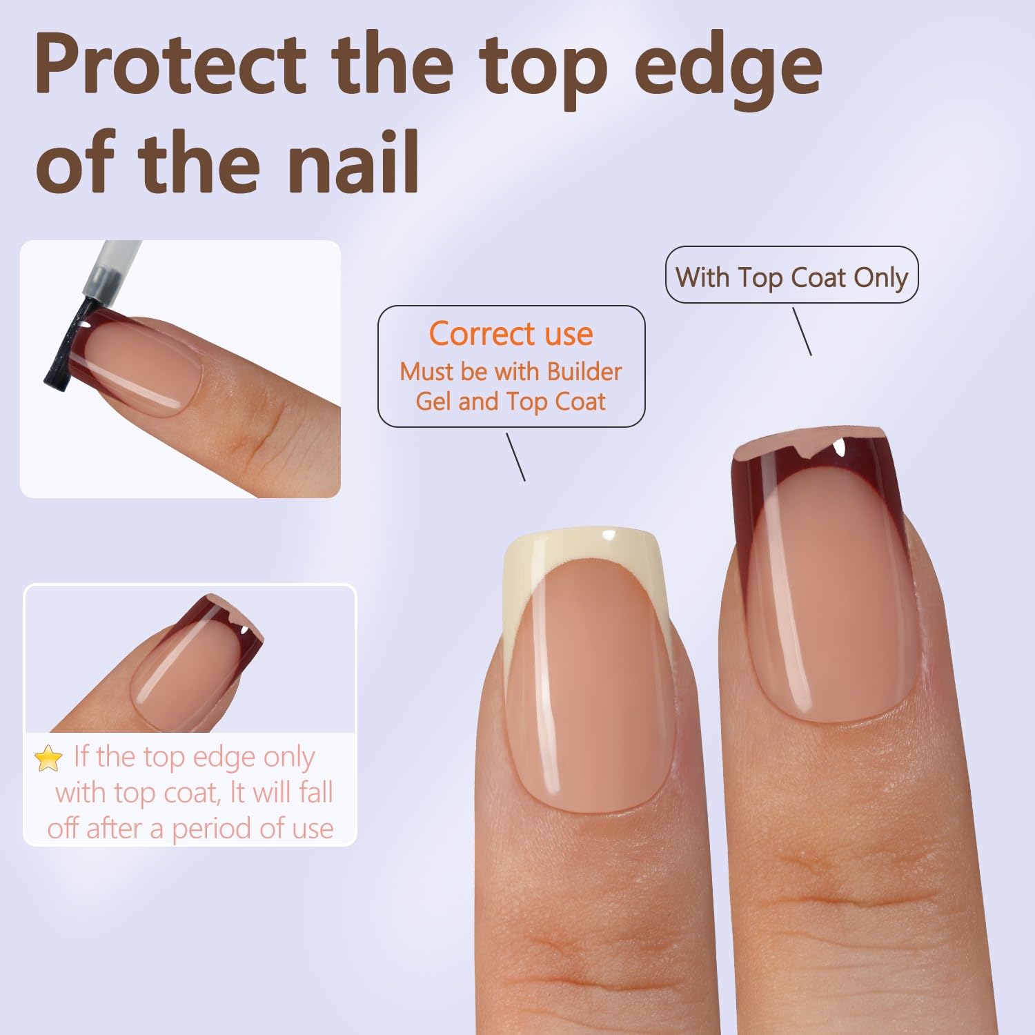 Misssix French Gel Nail Tips, 160Pcs French Tip Press on Nails Short Square, No Need to File Tips Pre-lasting, Fake Nails for Nail Art DIY 16 Sizes