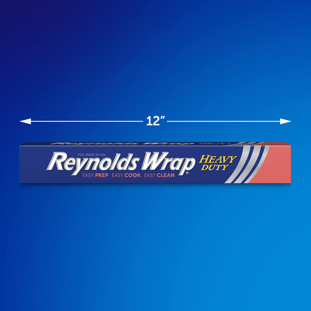Reynolds Wrap Alufolie Rolle, extra stark, dicke und robuste Folie für zusätzliche Festigkeit und Haltbarkeit, sichere Lasche zum einfachen Öffnen und Schließen, 30,48 cm breit, 12,08 m².