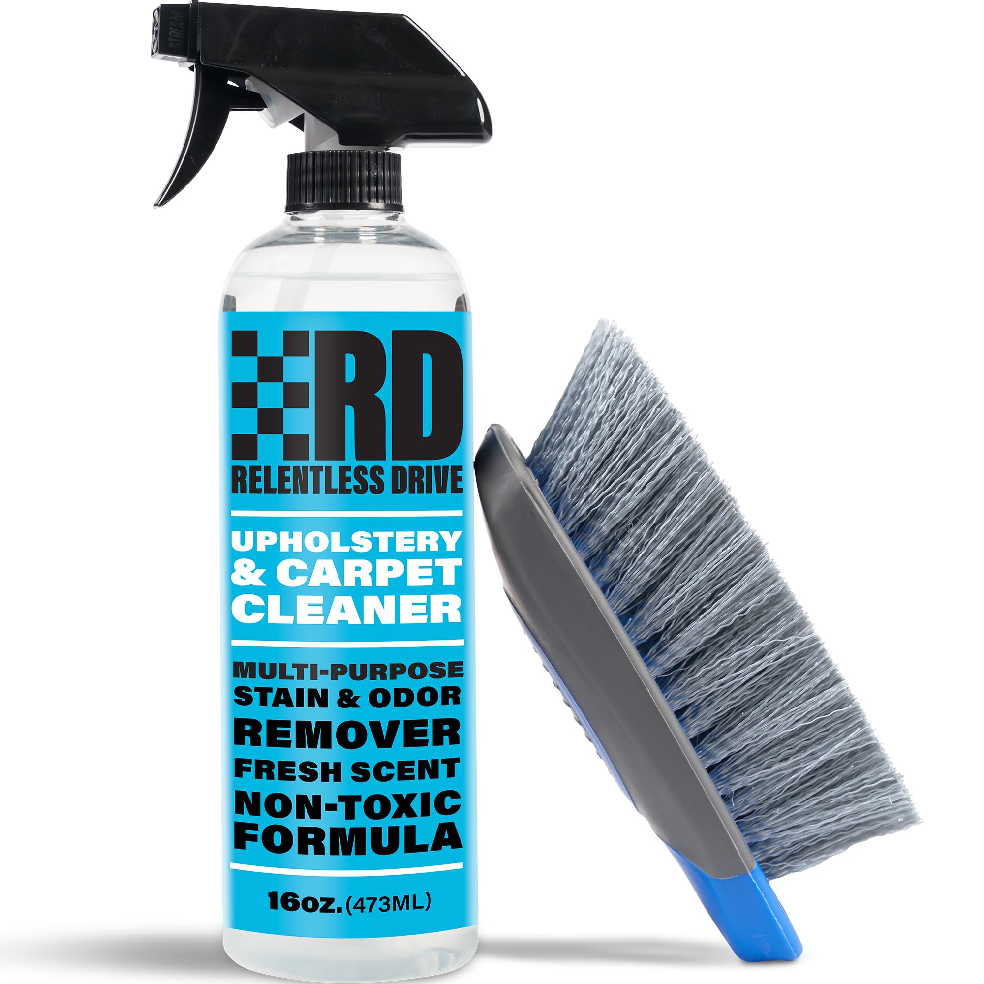 Car Carpet Cleaner (16oz) Professional Interior Car Cleaner for Seat Upholstery with Brush - Safe for All Cars