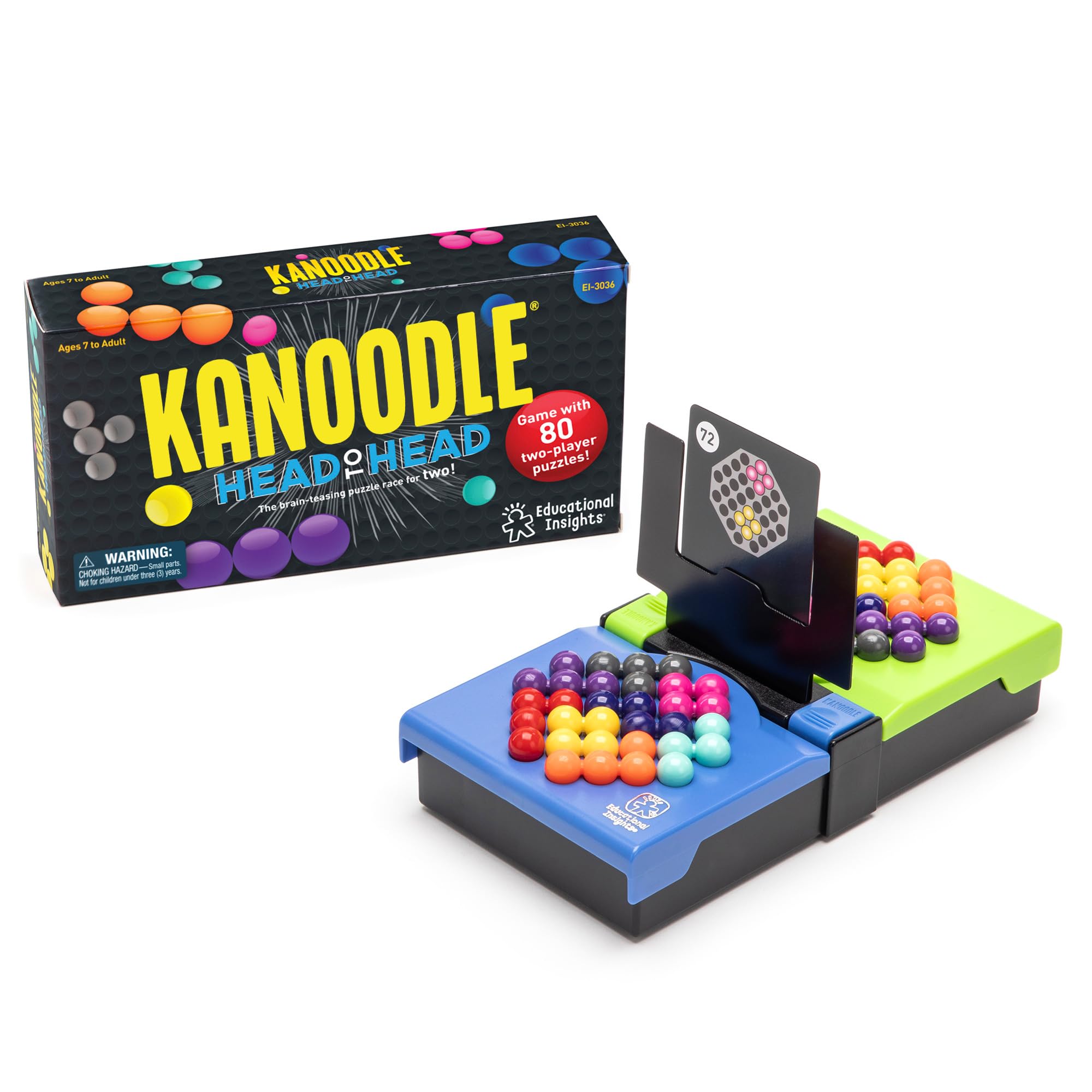 Educational Insights Kanoodle Head-to-Head Puzzle für 2 Spieler, kniffliges Denkspiel für Kinder, Jugendliche und Erwachsene, mit 80 Herausforderungen, Ostergeschenk für Kinder, Geschenk für Kinder ab 7 Jahren