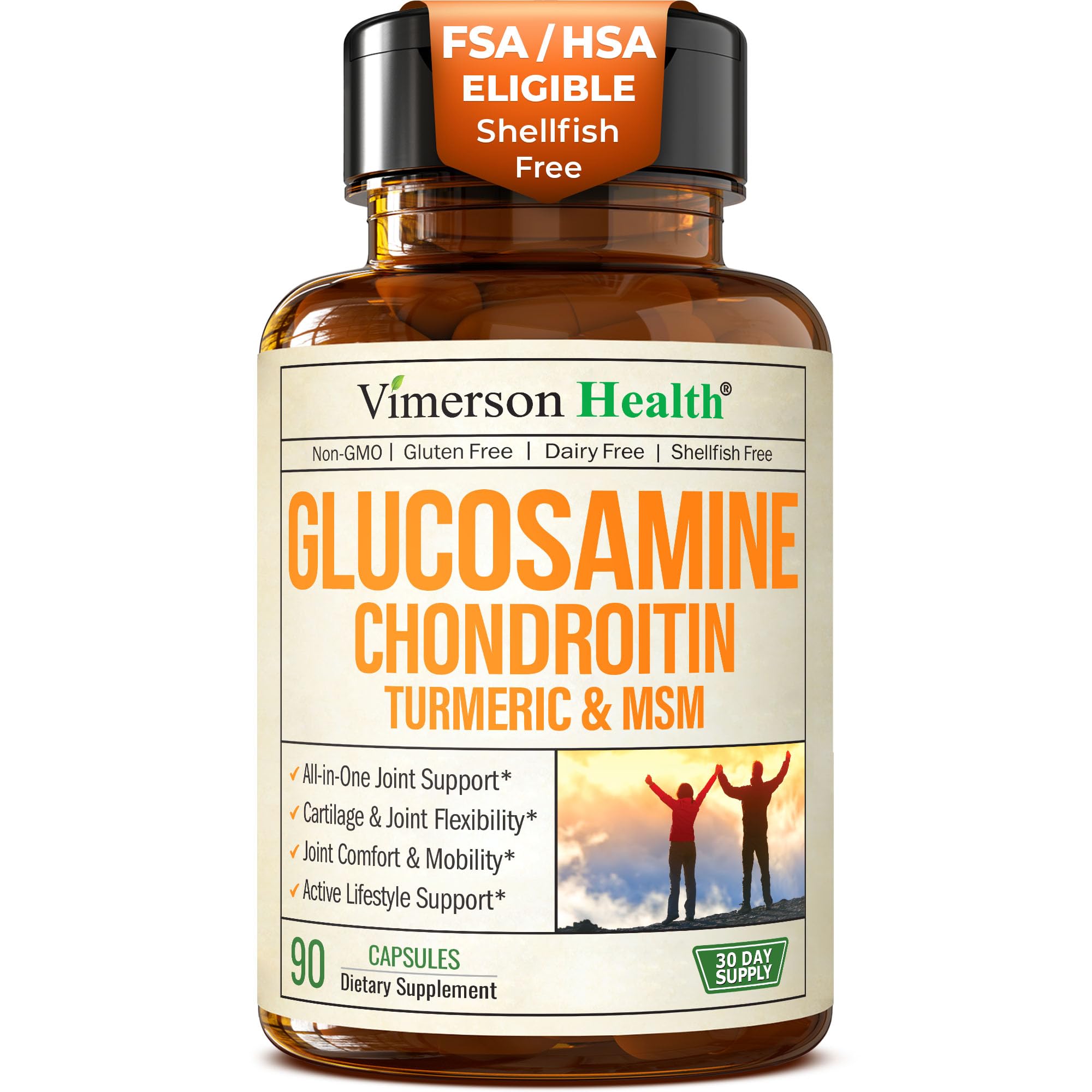 Glucosamin Chondroitin MSM und Kurkuma Präparat – Gelenkunterstützung für Frauen und Männer mit Boswellia und Chondroitinsulfat – für Knorpel, Gelenkgesundheit und Flexibilität – 90 Kapseln