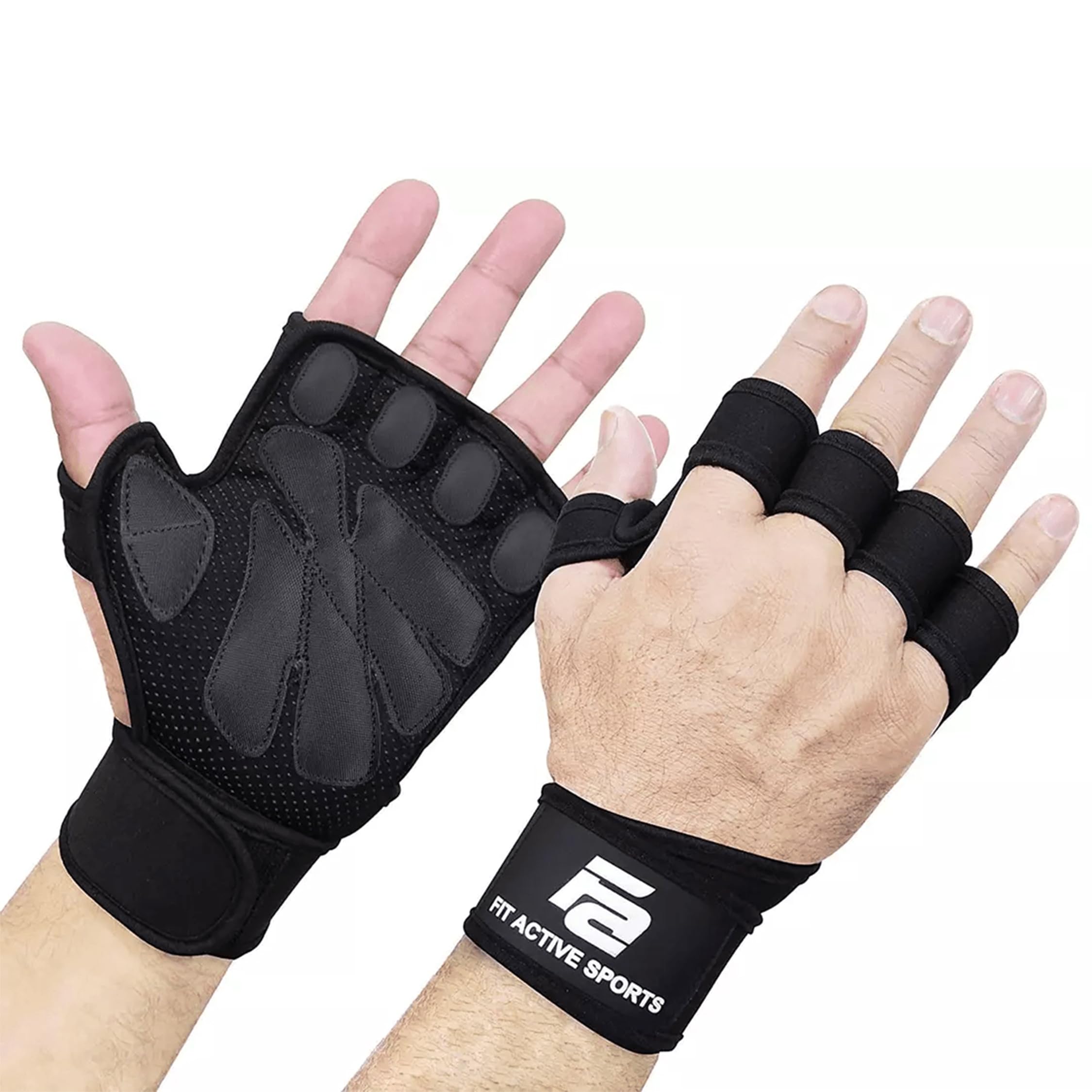 Fit Active Sports Gewichtheber-Handschuhe mit integrierten Handgelenkbandagen für Männer und Frauen – Ideal für Fitnessstudio, Cross-Training, Handstütze & Gewichtheben