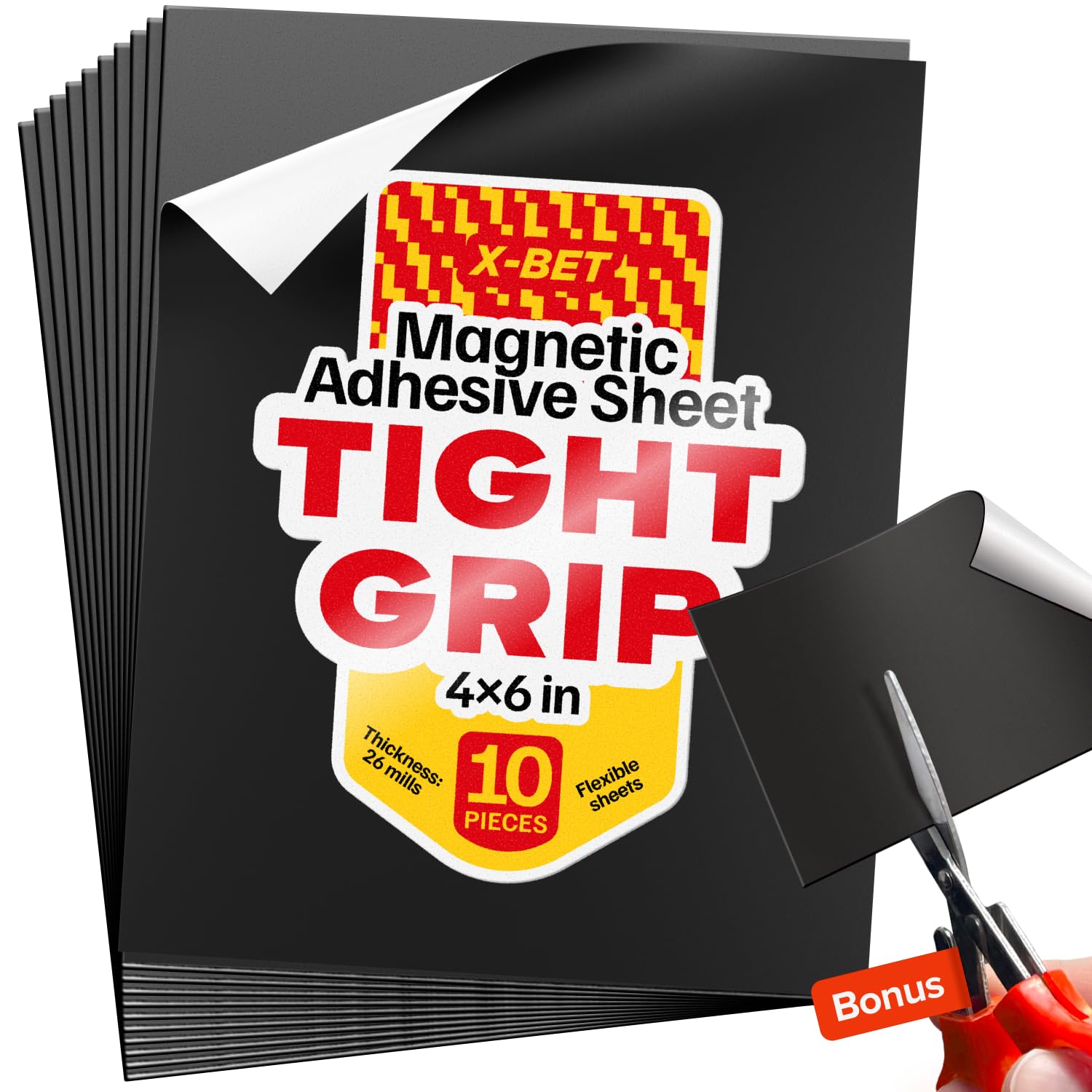 Magnetic Sheets with Adhesive Backing - 4x6 10 Pack Adhesive Sheets for Magnetic Stickers and Photos - 100% Customizable
