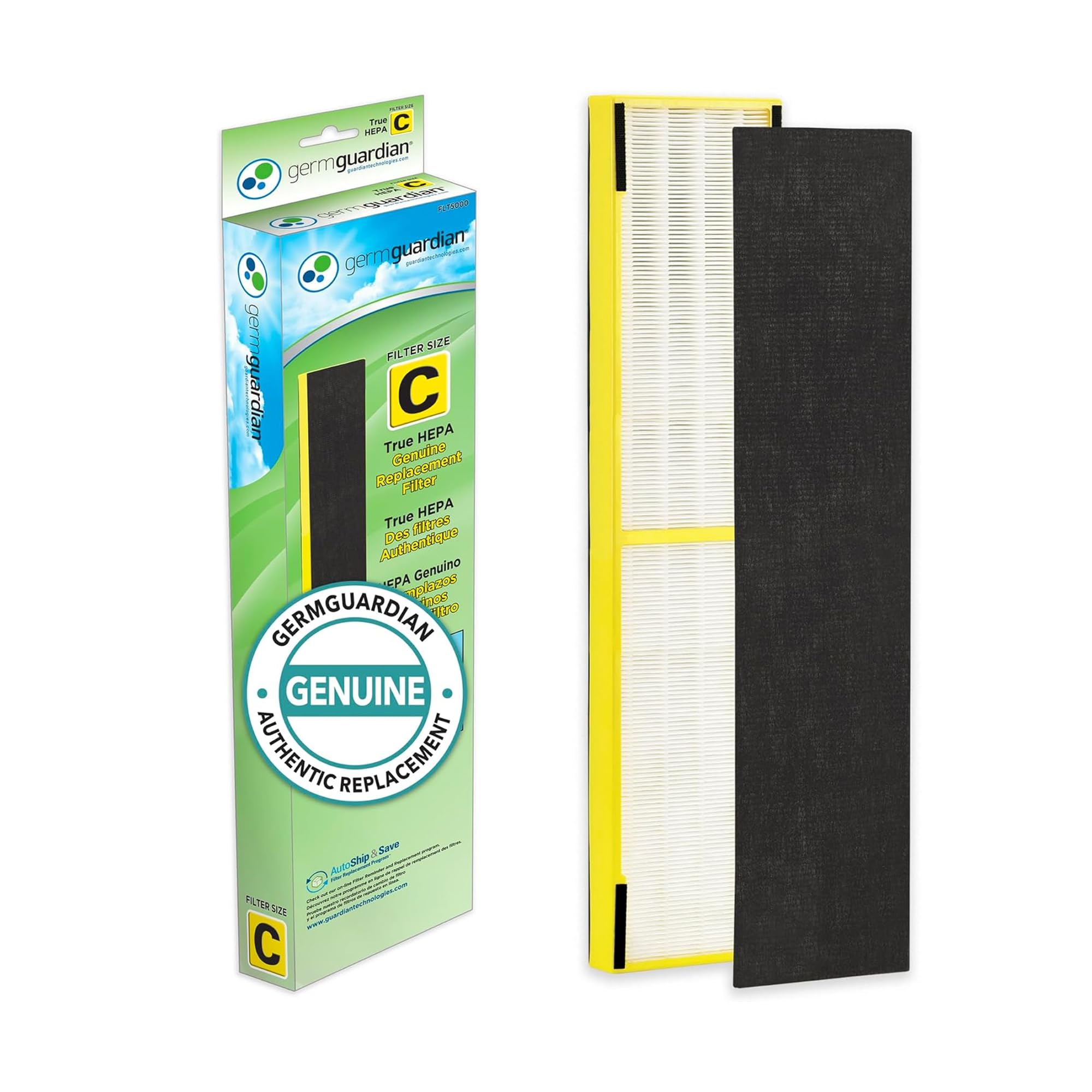Germ Guardian FLT5000 Original True HEPA Luftreiniger-Ersatzfilter C für GermGuardian AC5000E, AC5250PT, AC5300B, AC5350B, CDAP5500 und weitere