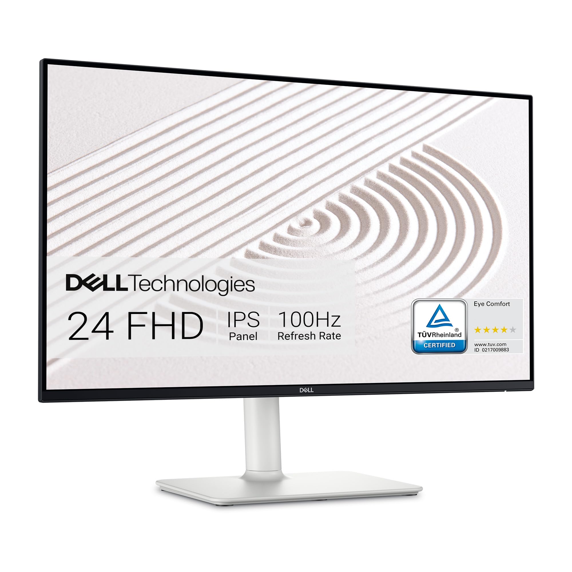 Dell S2425HS Monitor - 23.8 Inch, FHD (1920x1080) Display, 100Hz Refresh Rate 1500:1 Contrast Ratio, TV Rheinland Eye Comfort 4 Star, Integrated 2x5W Speaker, Height/Tilt/Swivel/Pivot - Ash White