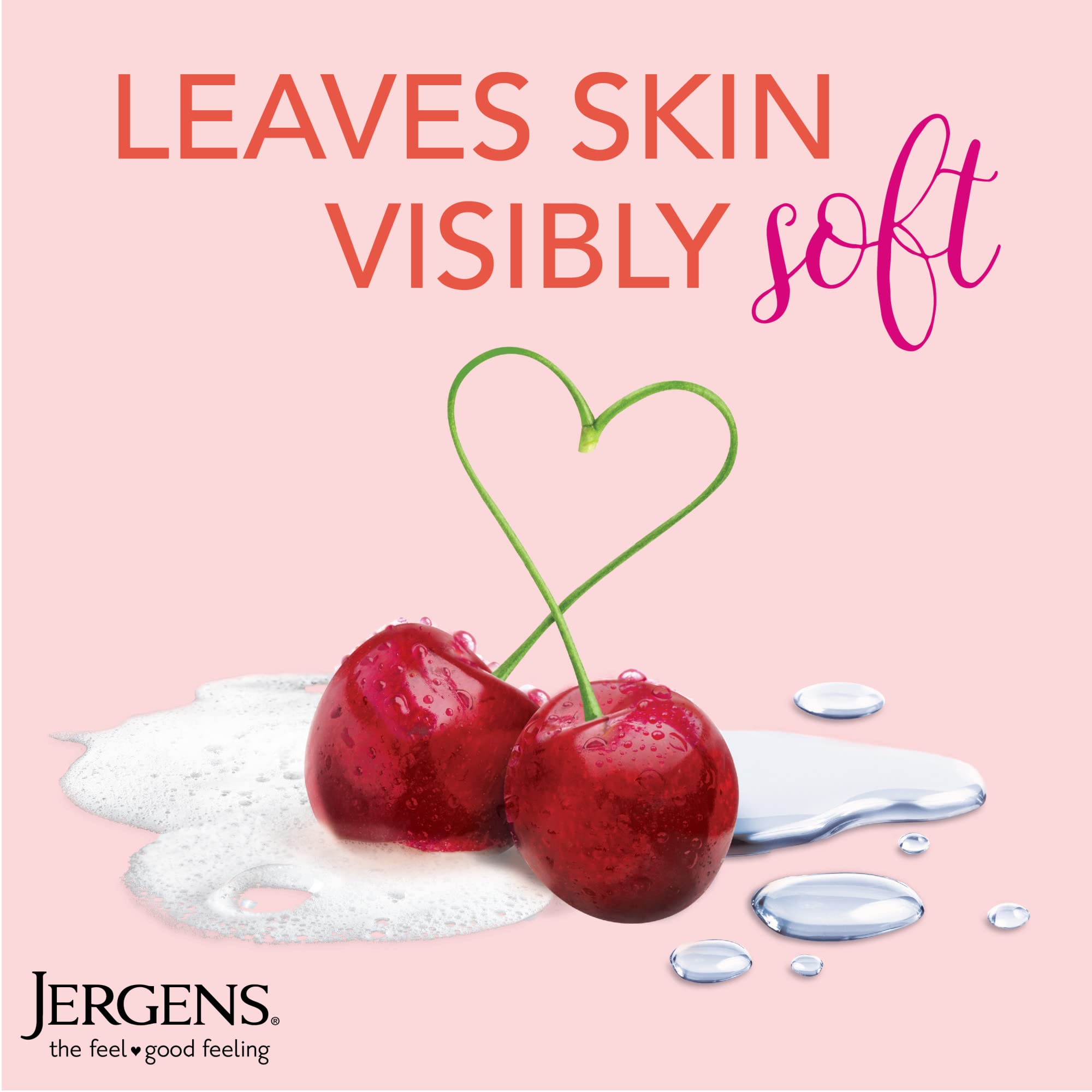 Jergens Extra Moisturizing Hand Soap, Liquid Soap Refill with Jergens Cherry Almond Scent, Hand Wash For Dry Hands, 8.3oz, Pack of 3
