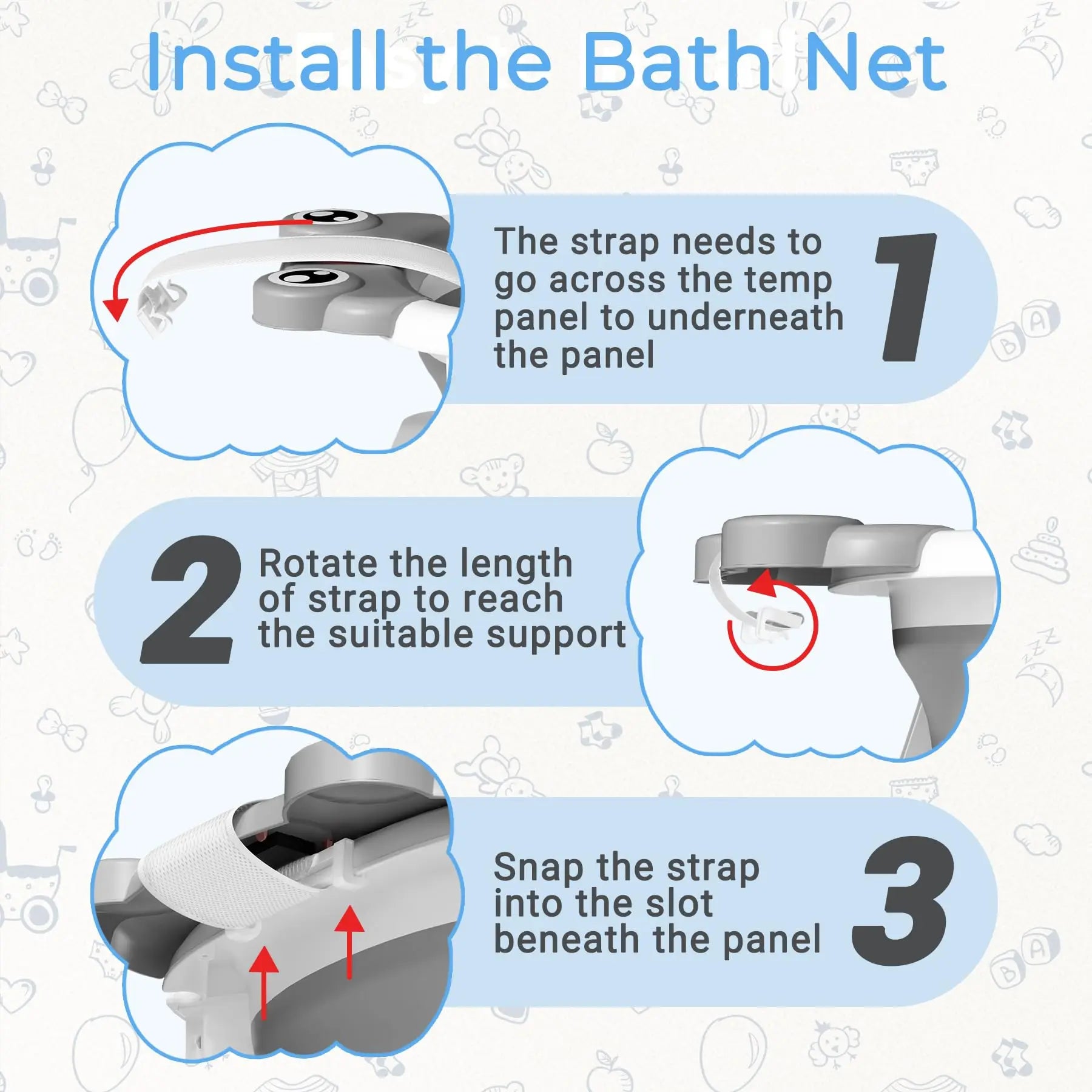 Baby Bathtub, Collapsible Newborn Bathtub for Infant to Toddler 0-24 Months with Soft Cushion and Thermometer,Portable Travel Newborn Tub with No-Slip Feet, Baby Shower Gifts,Grey