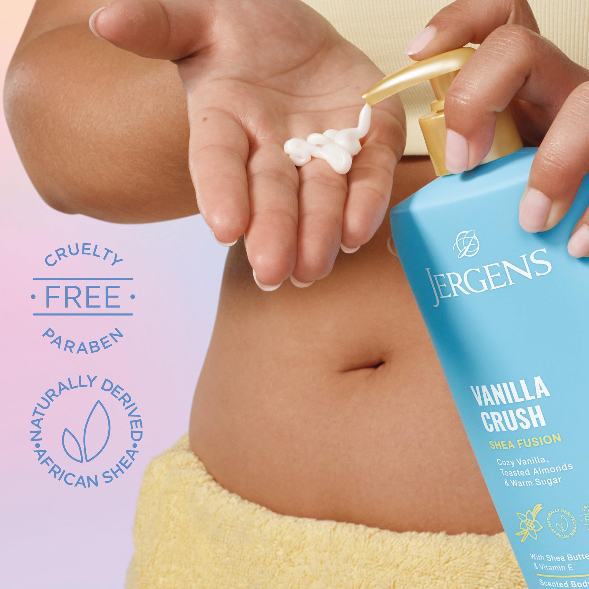 Jergens Shea Fusion Vanilla Crush Body Lotion, Moisturizer with Shea Butter & Vitamin E, 14 Fl Oz