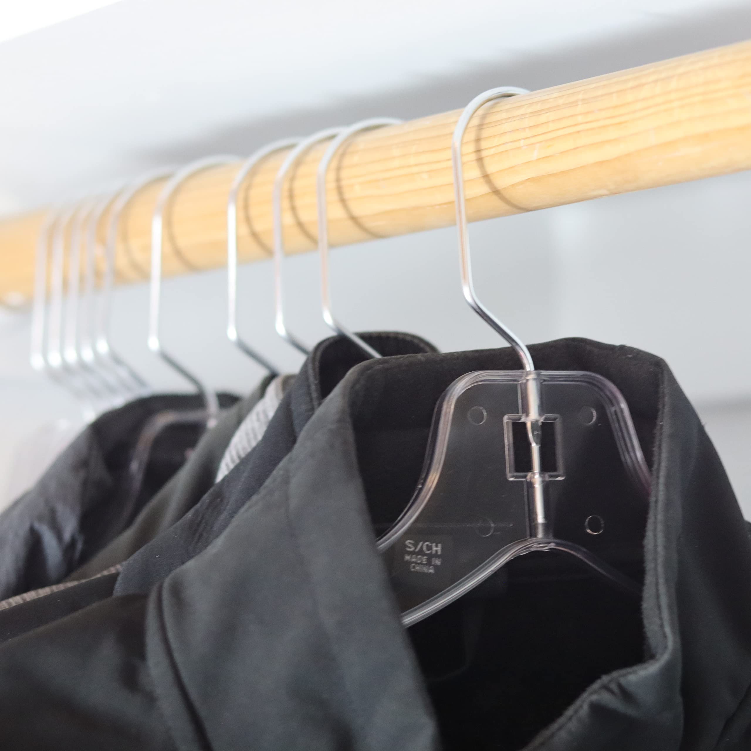 DEILSY™ Clear Plastic Hangers 12 Pack Durable Clothes Hanger for Wardrobe Organization, Essential Plastic Hanger for Garments, Versatile Coat Hangers for Home and Retail Use