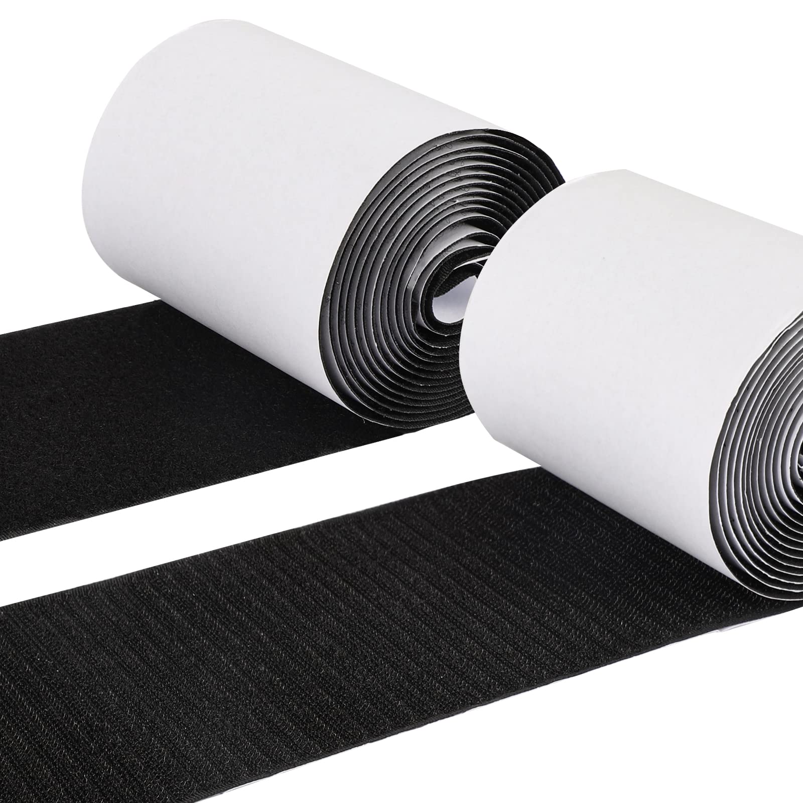 COCOBOO 4 Zoll x 9 Fuß Klettband für Sofakissen, Streifen mit Klebstoff, selbstklebende Nylon-Hochleistungsstreifen für Zuhause, Büro, Schule, Auto und Bastelorganisation