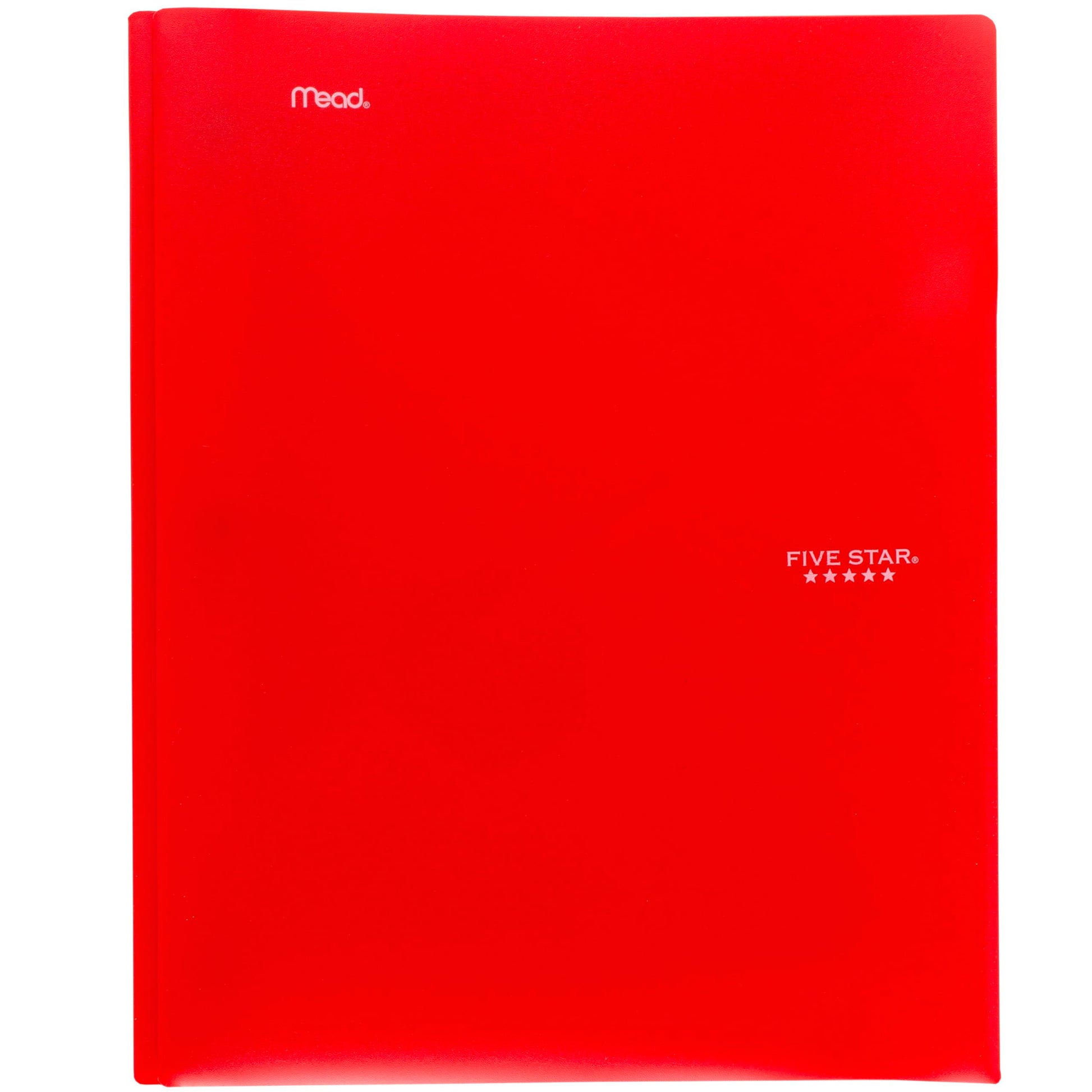 Five Star 2-Pocket Folder, 4 Pack, Plastic Folder with Prong Fasteners, Holds 8-1/2" x 11" Paper, Black, Fire Red, Forest Green, Pacific Blue (38140)