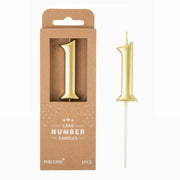 PHD CAKE 2.76 Inch Elegant Gold 1 Number Birthday Candles, Gold Number Candles, Cake Number Candles, Party Celebration