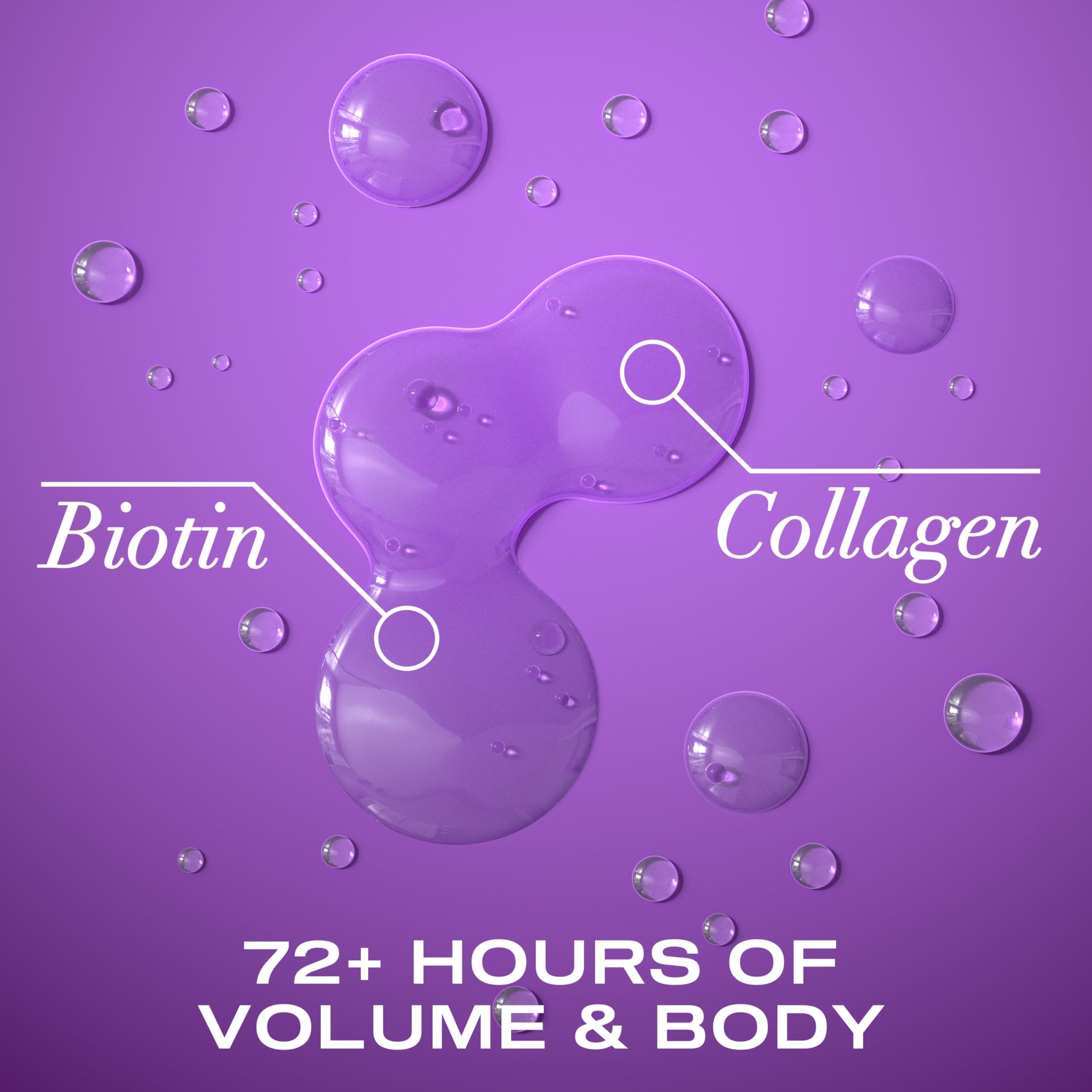 OGX Thick & Full + Biotin & Collagen Volumizing Shampoo, Nutrient-Infused Hair Shampoo with Vitamin B7 Biotin Gives Hair Volume & Body for 72+ Hours, Sulfate-Free Surfactants, 13 fl. oz