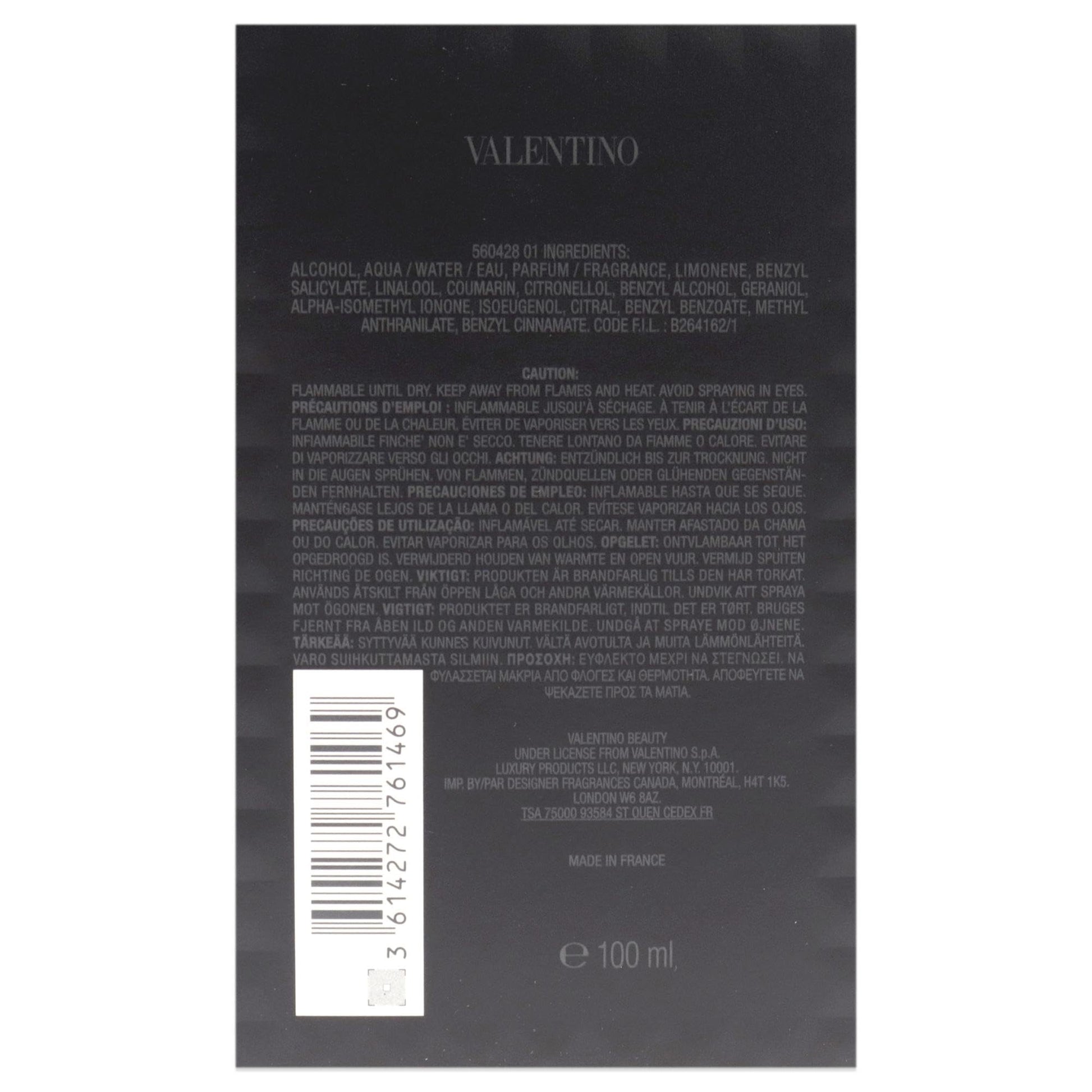 Valentino Uomo Born in Roma for Men 3.4 oz Eau de Toilette Spray