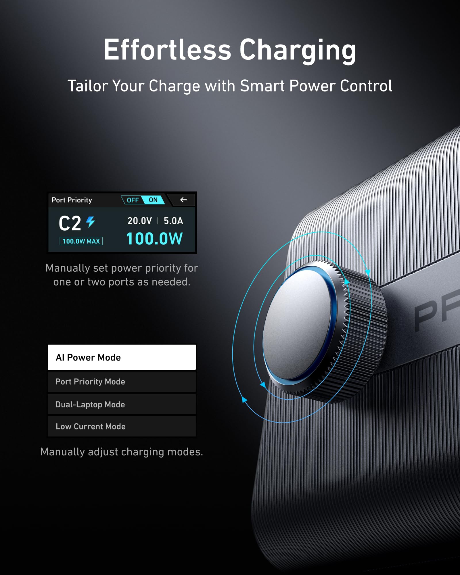 Anker Prime Charger, 250W GaN Prime USB C Charging Station, Ultra-Fast 6-Port, 2.26" LCD Display and Smart Control Dial, Compatible with MacBook Pro/Air, iPhone 16/15/14, Galaxy, and More (Silver)