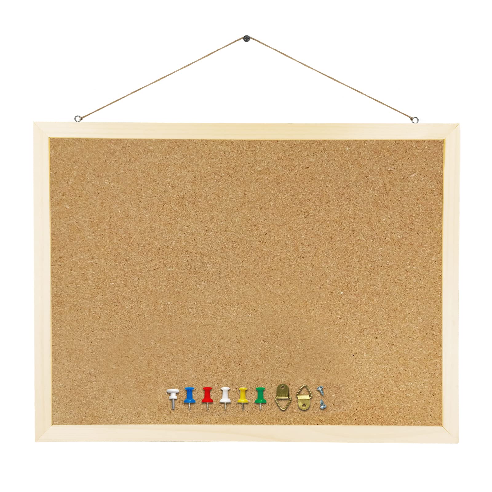 GDMINLO Korkwand, 40 x 30 cm, Pinnwand für Wände, Eichenholz-Finish-Rahmen, an der Wand montierbare Korktafel für Büro, Zuhause und Schule (Pins, Ringschrauben, Dichtungen, Schrauben)