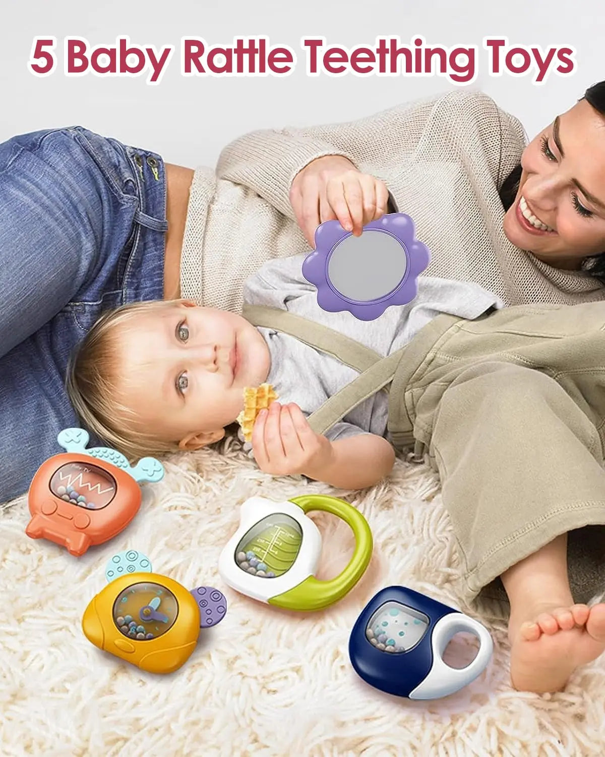 dearlomum Baby Play Mat Baby Gym,Funny Play Piano Tummy Time Baby Activity Mat with 5 Infant Sensory Baby Toys, Music and Lights Boy & Girl Gifts for Newborn Baby 0 to 3 6 9 12 Months (Pink)
