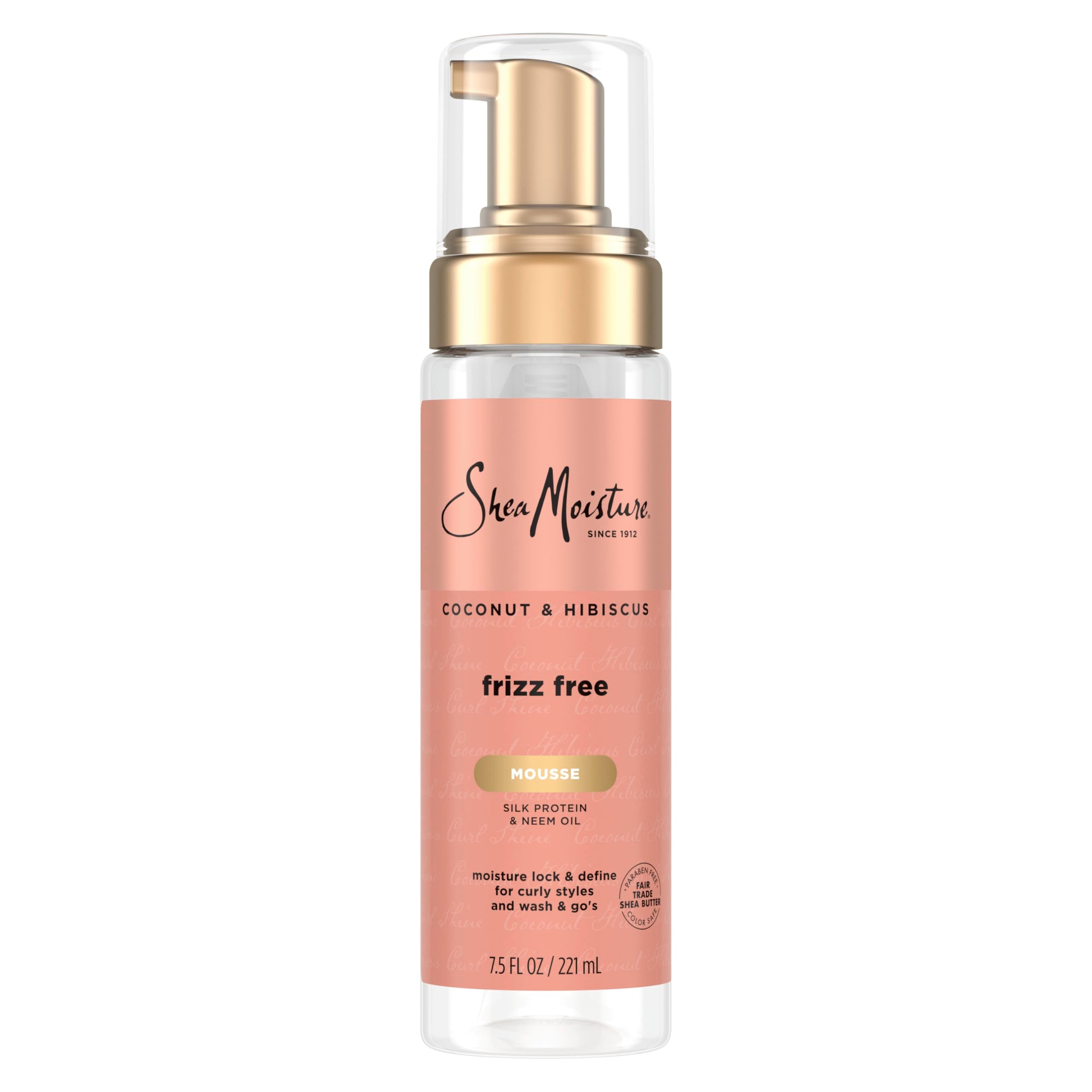 Shea Moisture Curl Mousse Coconut and Hibiscus for Frizz Control Styling Mousse with Shea Butter 7.5 oz