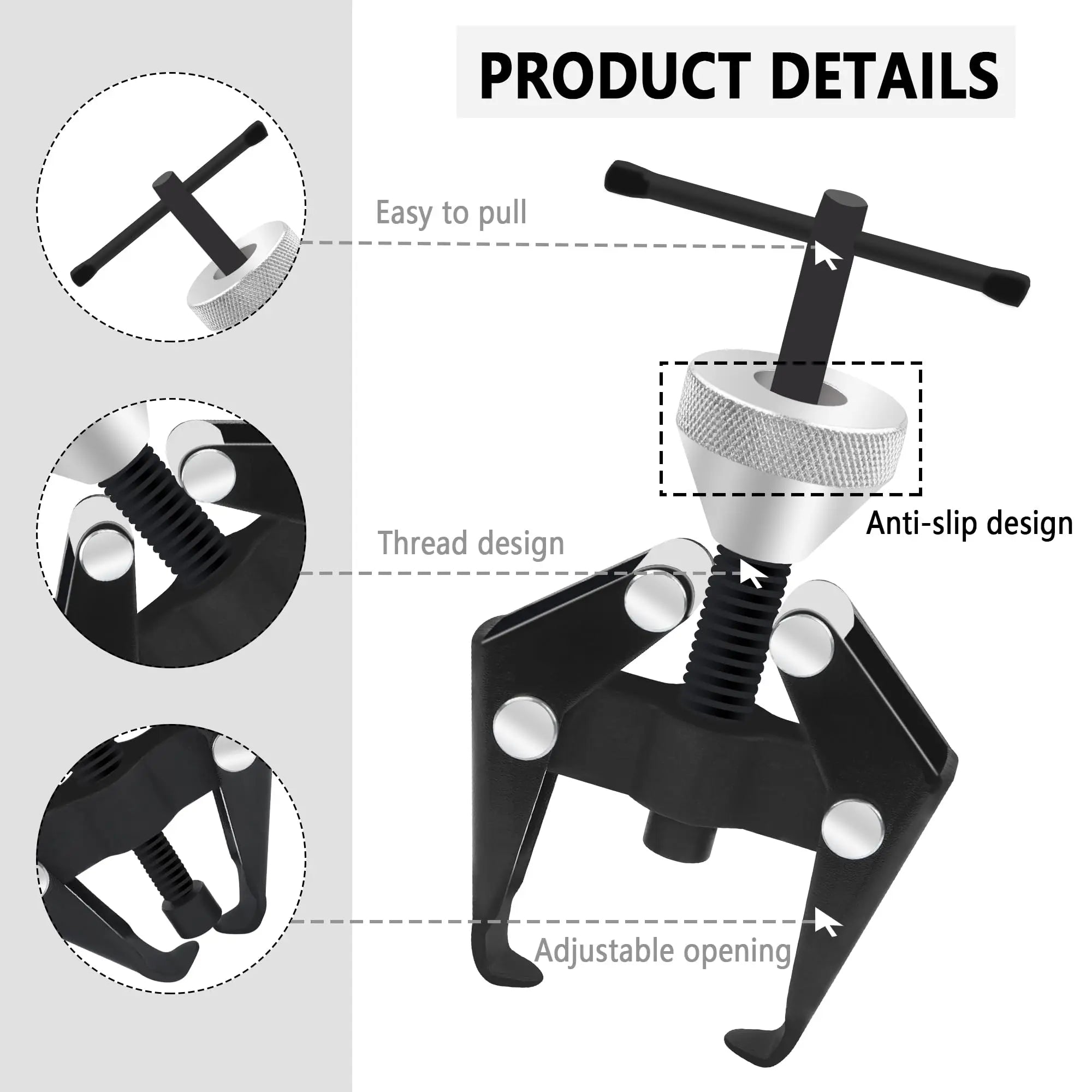 Windshield Wiper Arm Removal Tool Kit,Heavy Duty Wiper Arm Puller/Battery Terminal Puller,Universal Car Accessories Carbon Steel Small Bearing Puller for Most Car Truck SUV RV