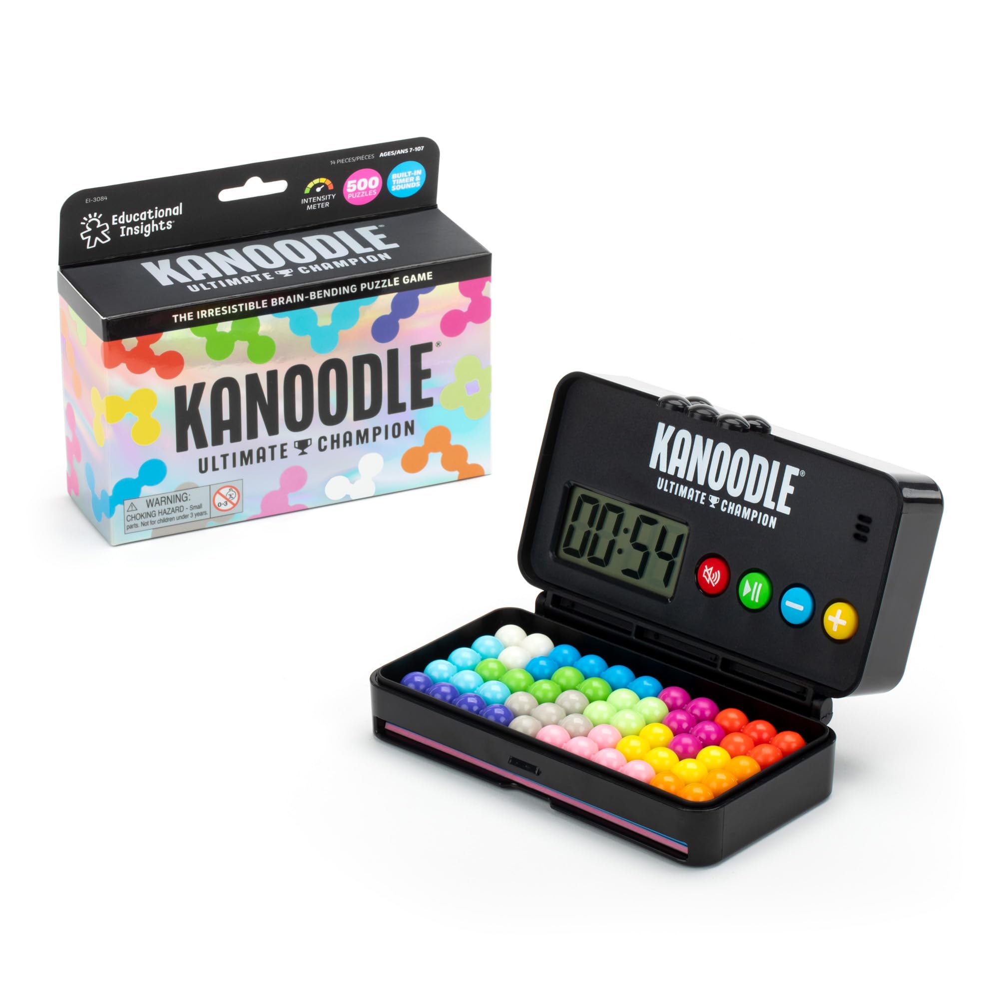 Educational Insights Kanoodle Ultimate Champion – 3D-Denkspiel mit Timer, tragbare Reisespiele und Spielzeug für Einzelspieler, herausfordernde Logikrätsel und Geschenke für Kinder, Jugendliche und Erwachsene ab 7 Jahren